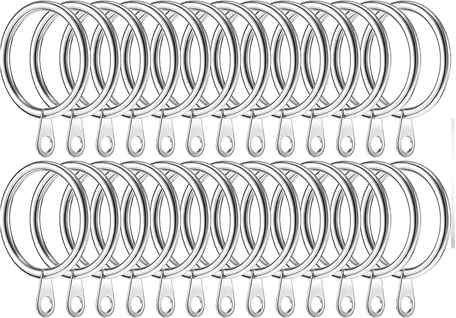 WYJREES 40 Pack Curtain Rings 32Mm Metal Drapery Curtain Rings Hanging Rings Curtain Rods Hooks for Curtains and Rods, Drape Sliding Eyelet Rings(Silver) image number 6