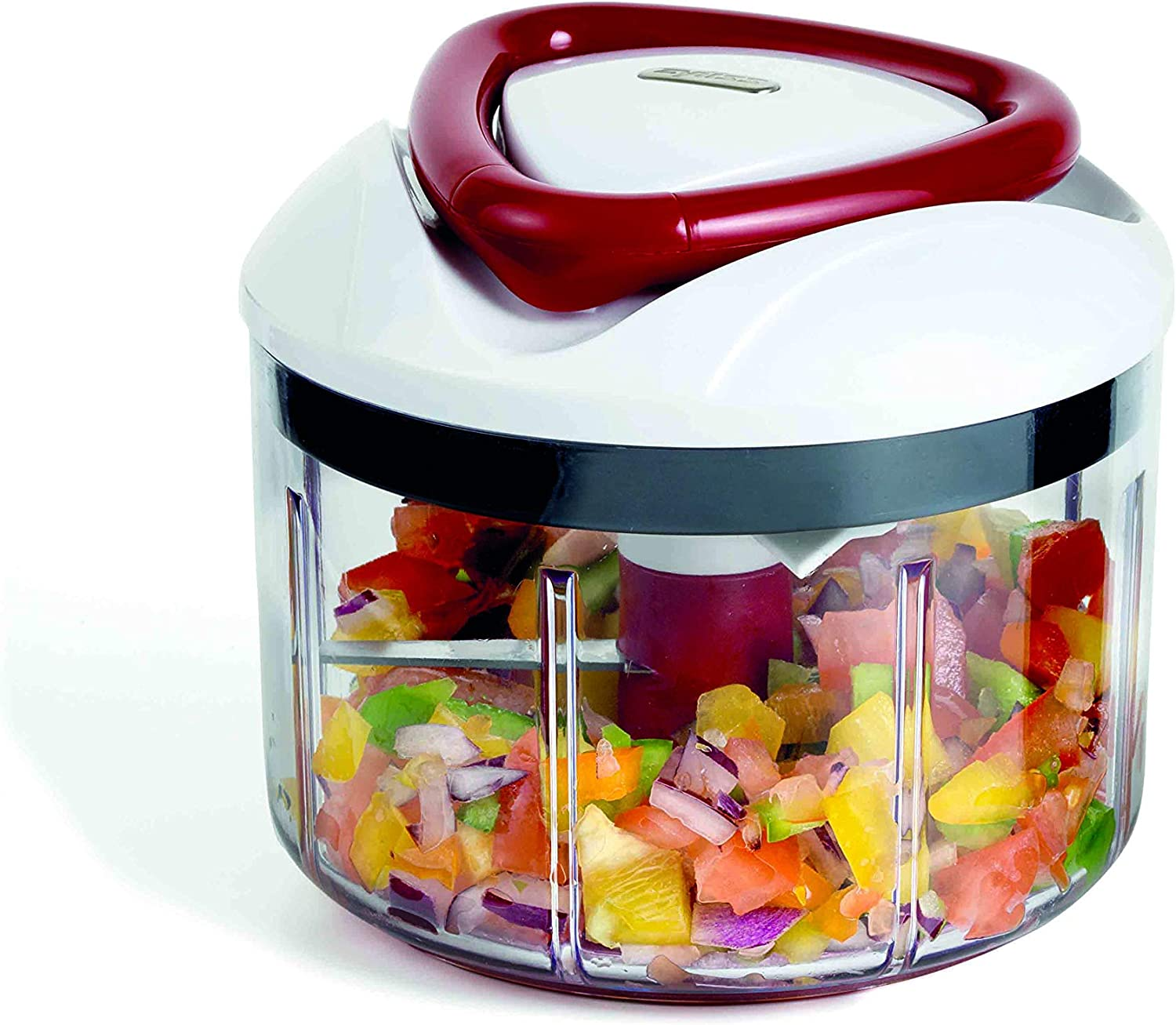 ZYLISS Easy Pull Food Chopper and Manual Food Processor - Vegetable Slicer & Dicer, Hand Held - Stainless Steel Blades, Ergonomic Handle, Non-Slip Feet, Food Holder for Safety, 750Ml Capacity image number 4