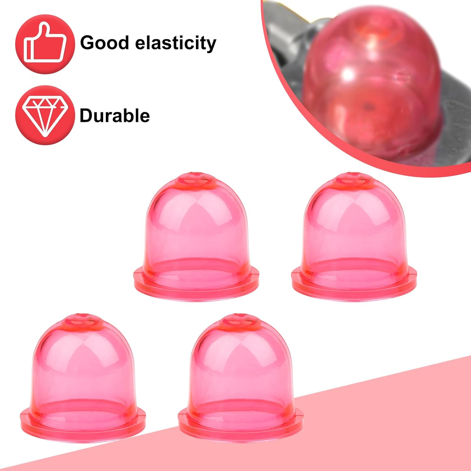 5Pcs Primer Bulb Carburetor, Red Carburetor Primer Bulbs Replacement Fuel Primer Bulb Compatible with Zama 0057003 0057004 0057025 for Trimmers& Leaf Blowers image number 4