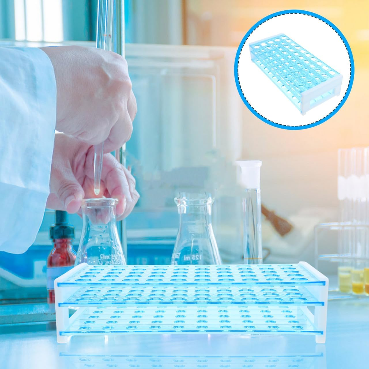 Mobestech 3 Glass Tubes Rack Lab Tube Rack Test Tube Holder Rack Test Tube Holder 15Ml Acrylic Clear Test Tube Laboratory Tube Holder Test Rack 15Mm Test Holder Indoor Plant Stand image number 3