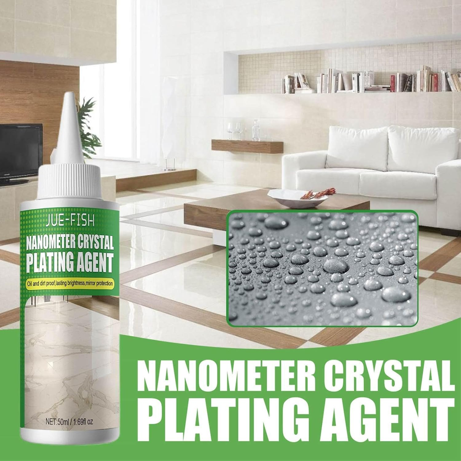 Stone Crystal Plating Agent | Marble Polishing Nano Crystal Liquid | Marble Nano Crystal-Plating Agent, Coating of Stone Nanocrystals | Tile Scratch Repair Brightening Restoration image number 1