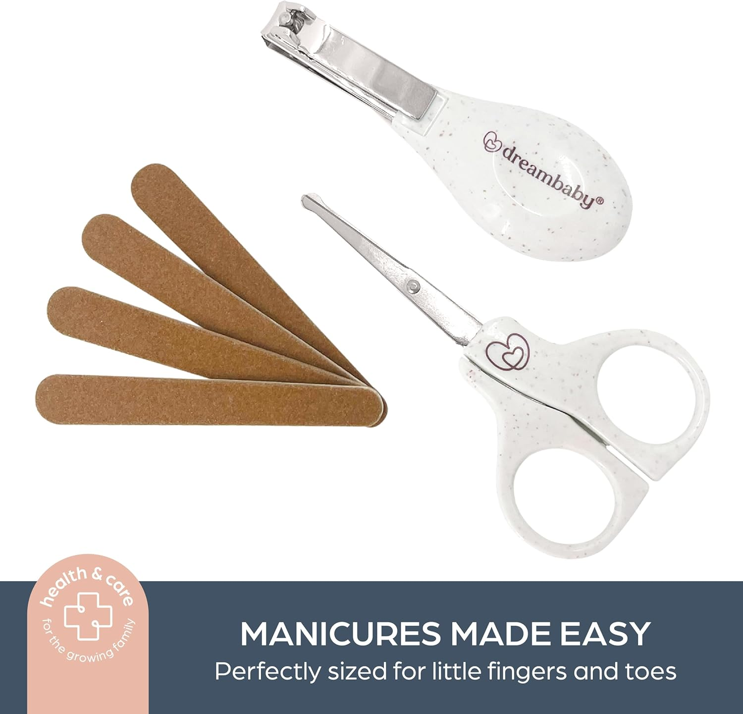 Dreambaby Neat & Tidy 9Pc Wheatgrass Baby Grooming Kit - Eco-Friendly Baby Care Kit with Cotton & Cork Travel Bag - Soft Brush, Comb, Safety Scissors, Nail Clippers - Less Plastic Waste