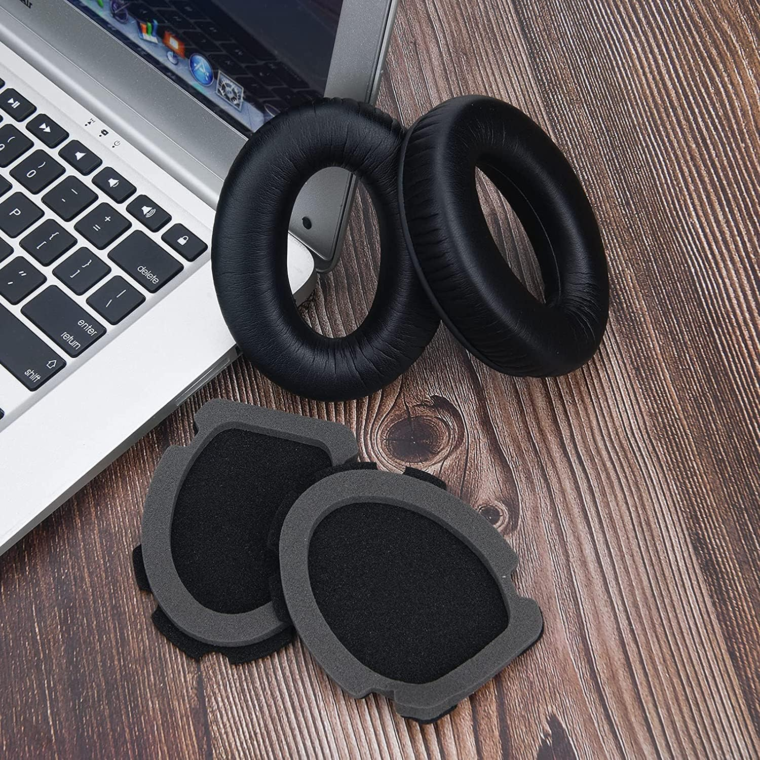 SOULWIT Protein Leather Replacement Ear Pads for Bose Aviation X A10/A20 Headset, Earpads Cushions with High-Density Noise Isolation Foam (Black) image number 3