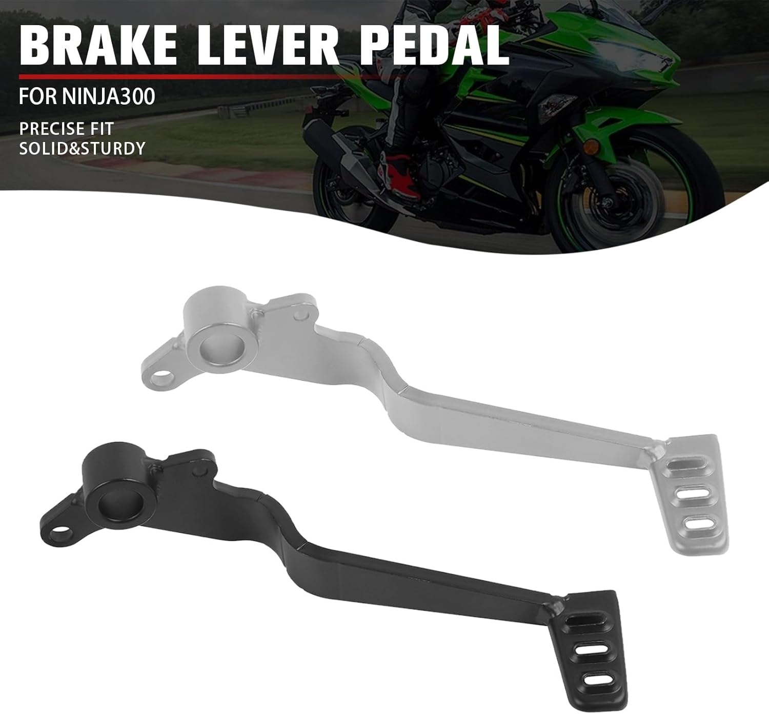 Motorcycle Brake Pedal Foot Lever Replacement for Kawasaki Ninja 300 Ninja 250R Z250 Z300 Rear Brake Lever (Black) image number 5