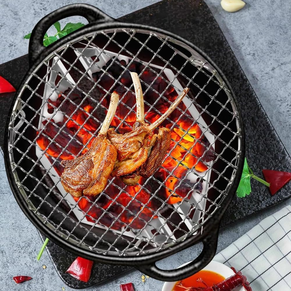 HYAVIA 2 Pack Charcoal Basket for Grill &ndash; Heavy Duty Steel Holder, Even Heat Distribution, Charcoal Saver for BBQ, Compatible with Kettles, Steaks, Fish, Veggies image number 2