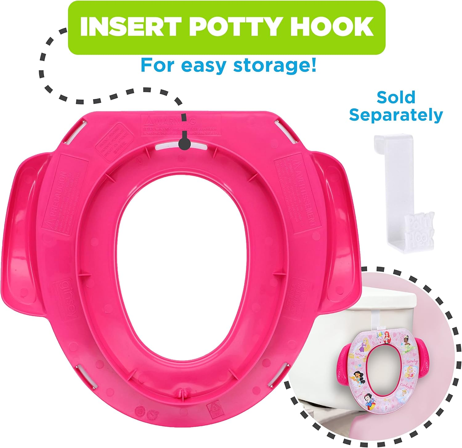 Disney Princess Loving Life Soft Potty Seat and Potty Training Seat - Soft Cushion, Baby Potty Training, Safe, Easy to Clean image number 3
