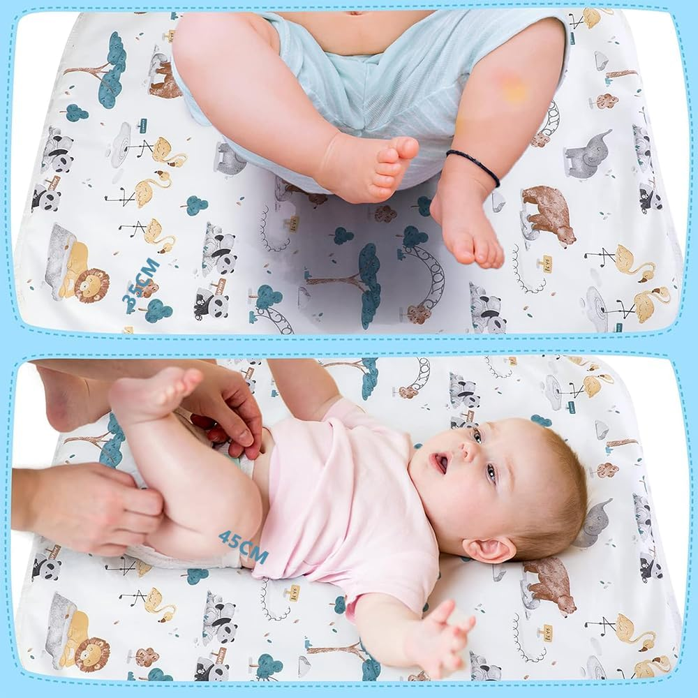 4-Pack Waterproof Baby Changing Mats &ndash; Reusable Washable Diaper Changing Pads for Newborns, Infants & Toddlers, Ultra Absorbent Bed Pads for Baby and Kids (35&times;45Cm)