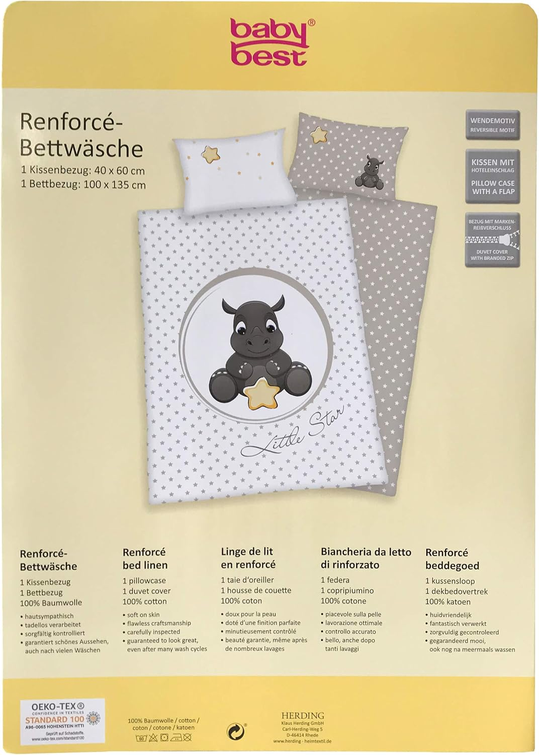 Herding Bedding-Set, Cotton, White, 40 X 60 Cm, 100 X 135 Cm image number 2