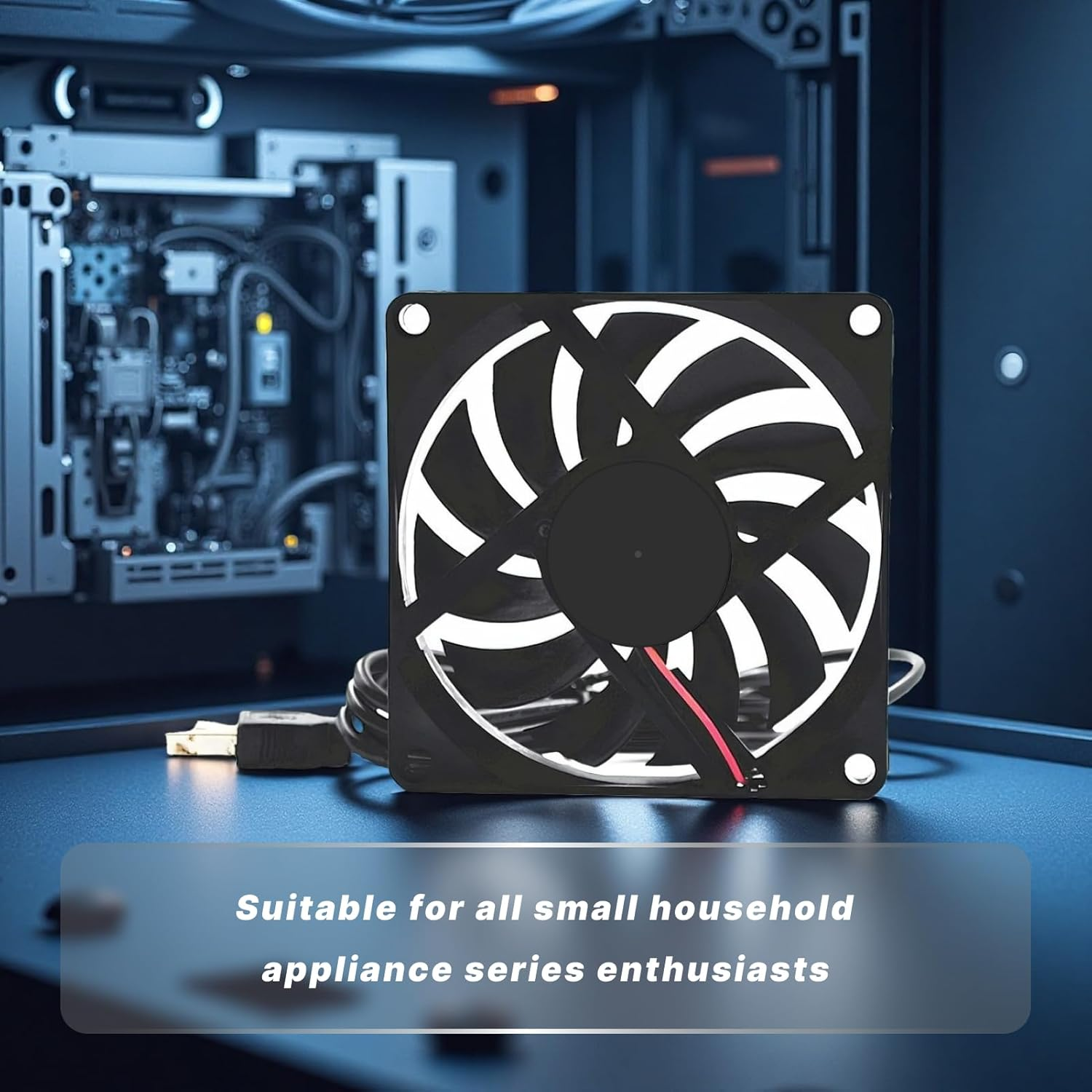 5V 0.25A 80Mm USB Computer Case Cooling Fan, 80X10Mm Brushless DC Cooler Fan, Quiet Operation, Sleeve Bearing, USB Connector for PC, Laptop, and Electronics Cooling (8Cm) image number 5
