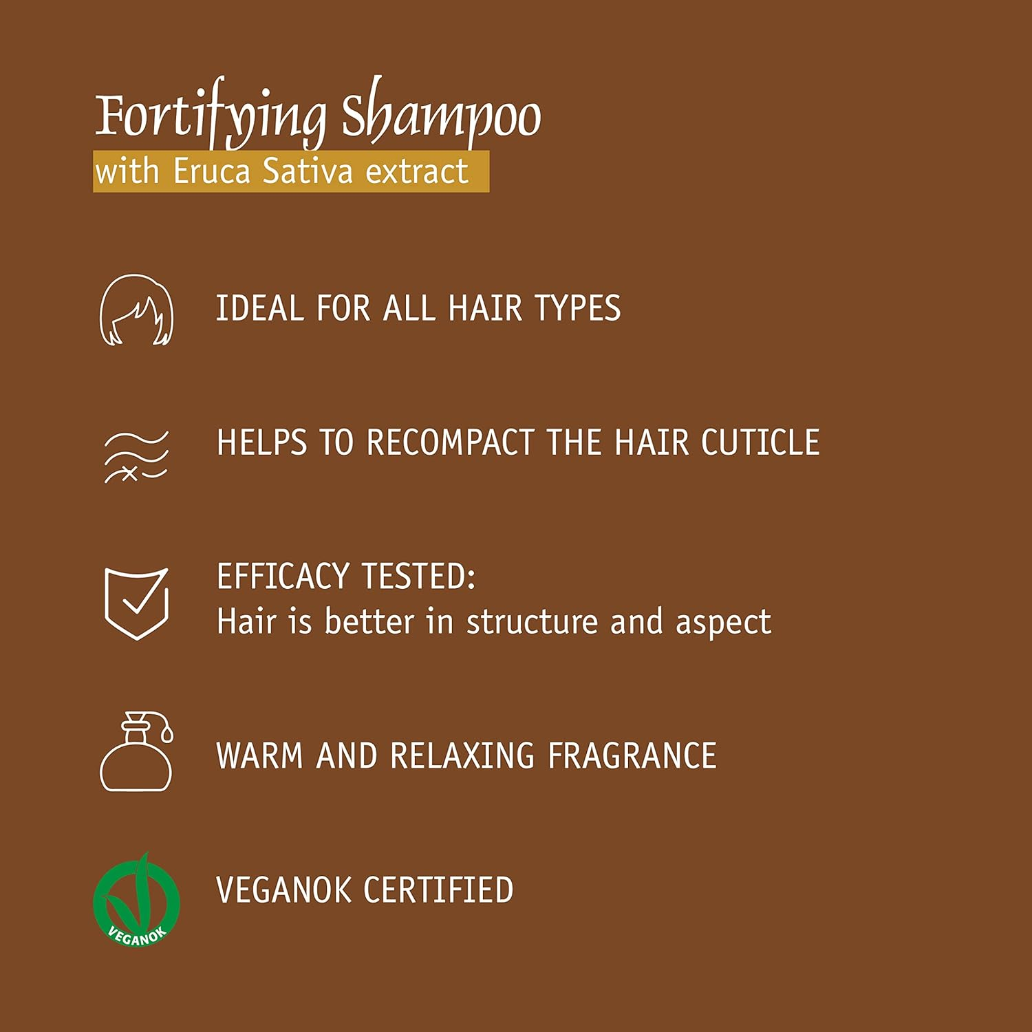 Prija Fortifying Shampoo Cleanses and Revitalises Hair with Eruca Sativa for All Hair Types, Hydrating Shampoo Boosts Shine and Improves Texture 6 X 380Ml