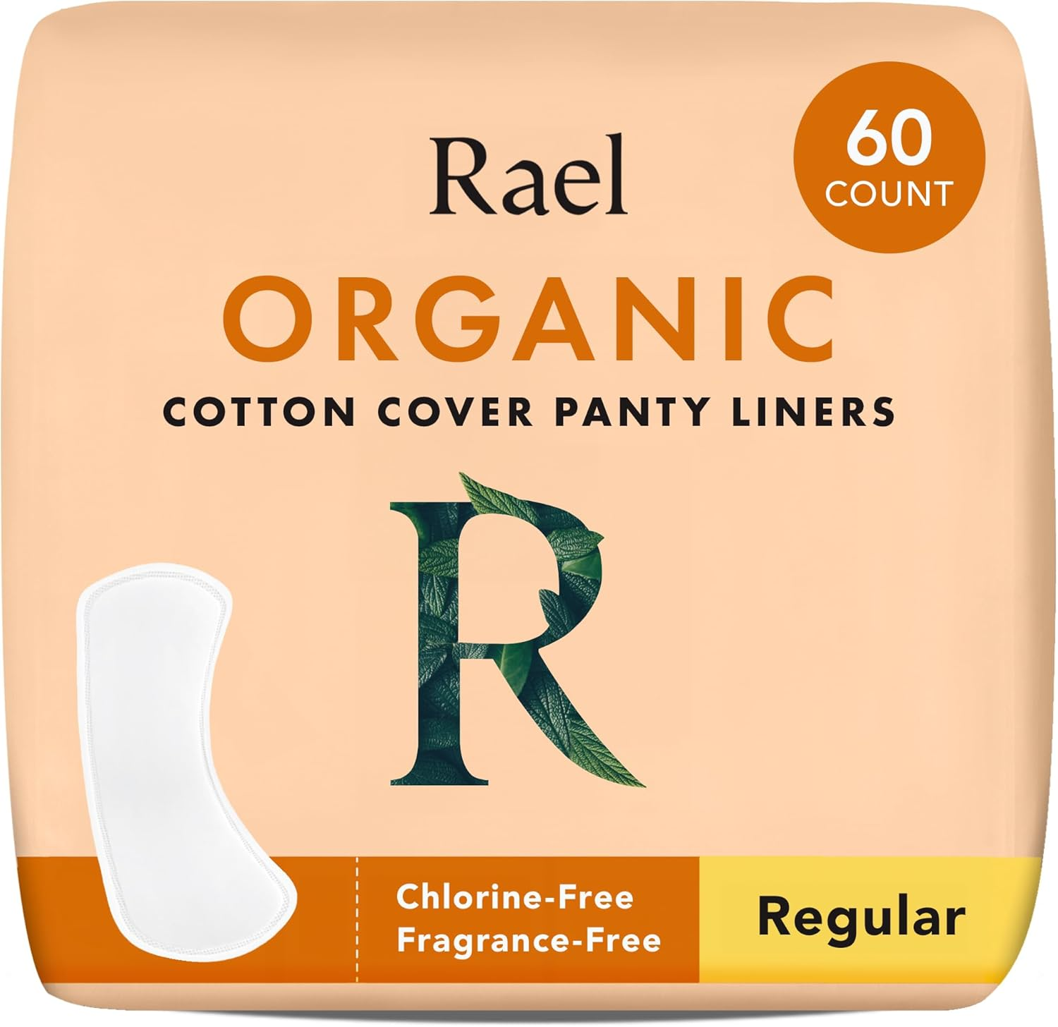 Rael Organic Cottonpanty Liners, Regular - 3Pack/60 Total - Unscented Pantiliners - Natural Daily Pantyliners 3 Pack image number 4