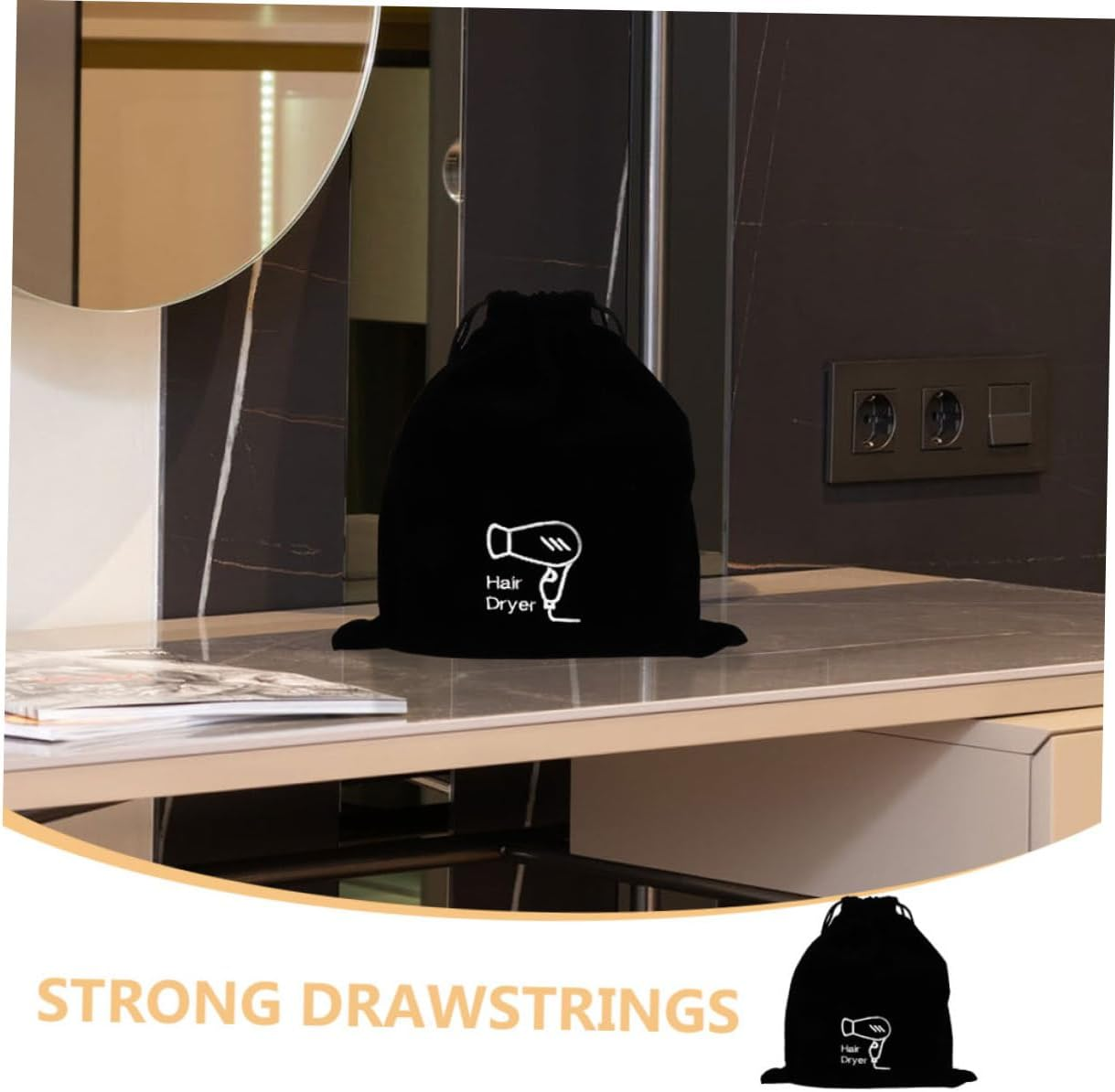 Homoyoyo Hair Dryer Bag Travel Organizer - Compact Storage Pouch for Hair Styling Tools - Durable Material Ideal for on the Go Use image number 6