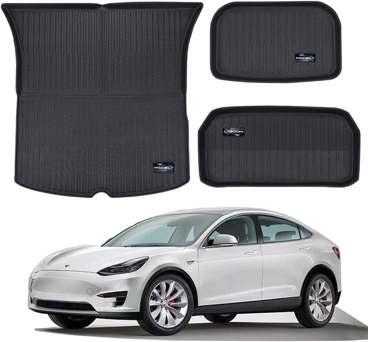 Yotsuba for Tesla Model Y Cargo Mat Front Rear Trunk Toolbox Tray Mat Set Well Storage, for Tesla Model Y 2020-2025 April (Not for Juniper) image number 6