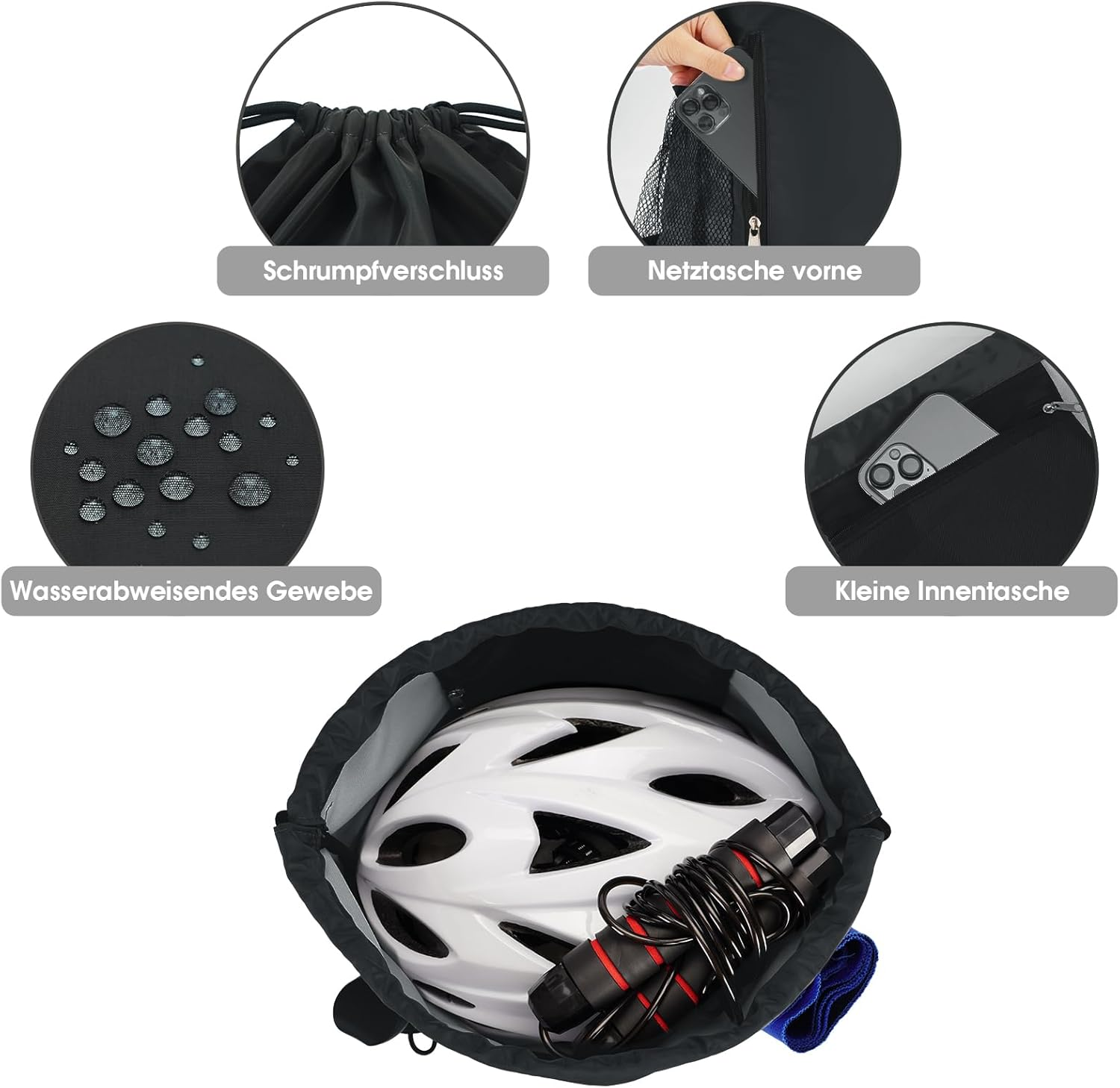 WANDF Drawstring Backpack Sports Gym Sackpack with Mesh Pockets Water Resistant String Bag for Women Men Children - Rainbow image number 3