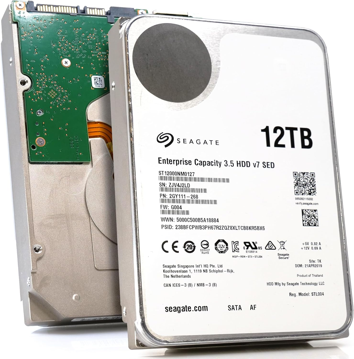 Seagate Enterprise Capacity V7 ST12000NM0127 - Hard Drive - 12 TB - Internal - 3.5 Inch - SATA 6Gb/S - 7200 RPM - 256MB Cache (Refurbished) image number 4