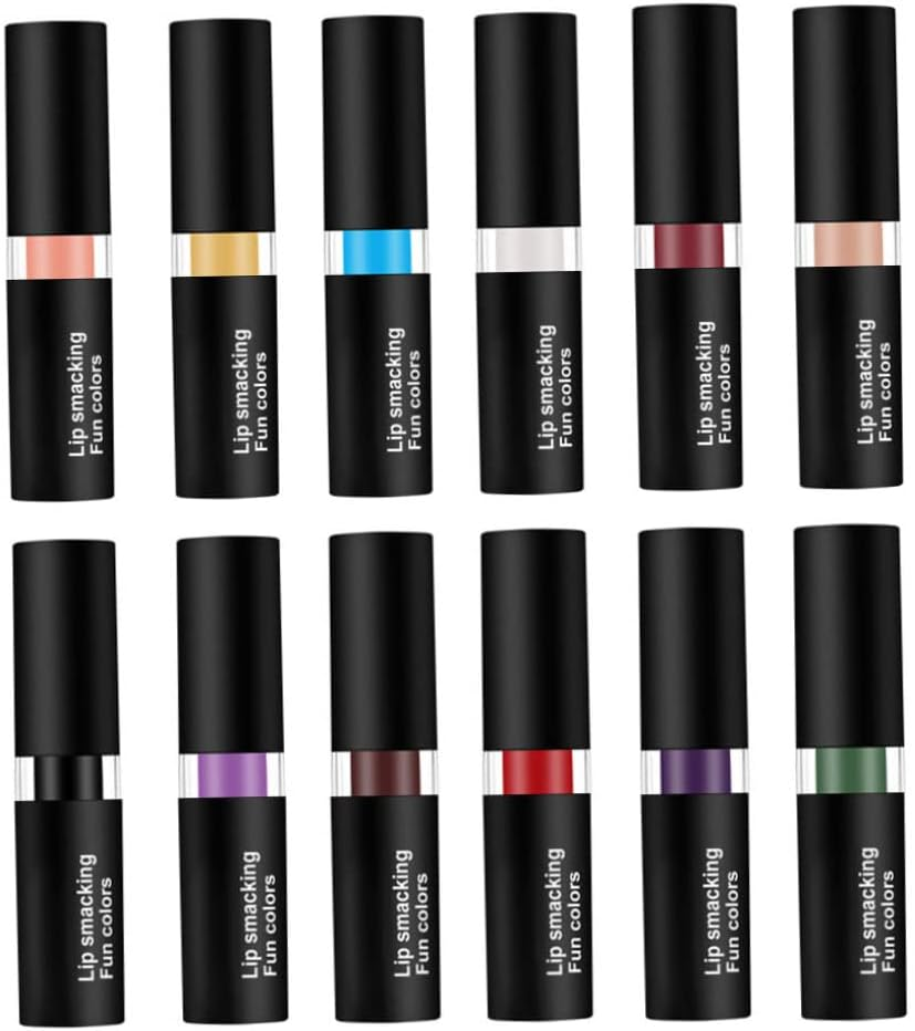 Lip Stick, Matte Lipstick Waterproof Long Lasting Velvet Lipstick Non-Stick Cup Not Fade Lip Portable Moisturizing Lipsticks Gloss for Halloween Themed Makeup Olive Green - Grape Purple image number 2