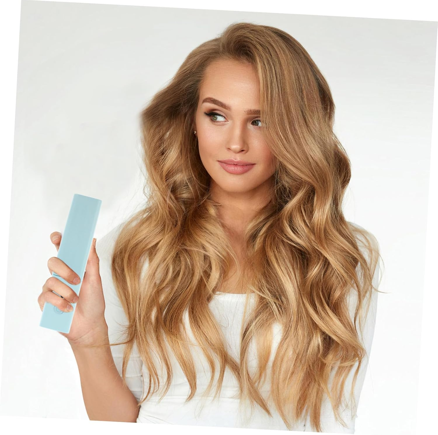 LALADEFIEE Usb Mini Hair Straightener Curling Wand Portable Constant Temperature Hair Styling Tool for Travel image number 1