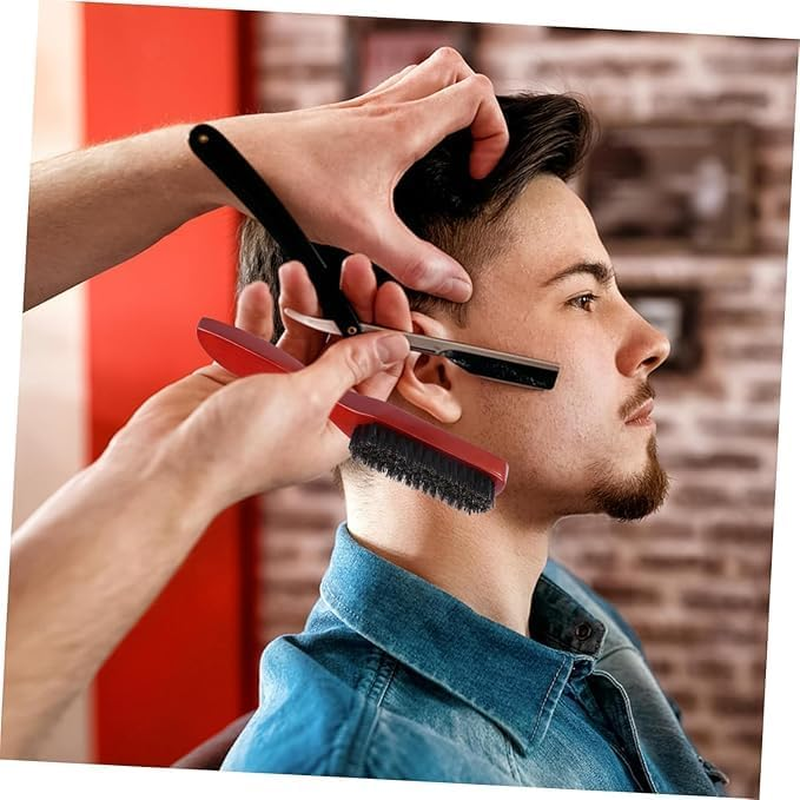 LTUANJUN Boar Bristle Hair Brush Set, 4 Pcs Boar Bristle Brush Slick Back Teasing Bristle Hair Brushes, Wooden Handle Bristle Slick Back Teasing Boar Bristle Sleek Styling Hair Brushes image number 5