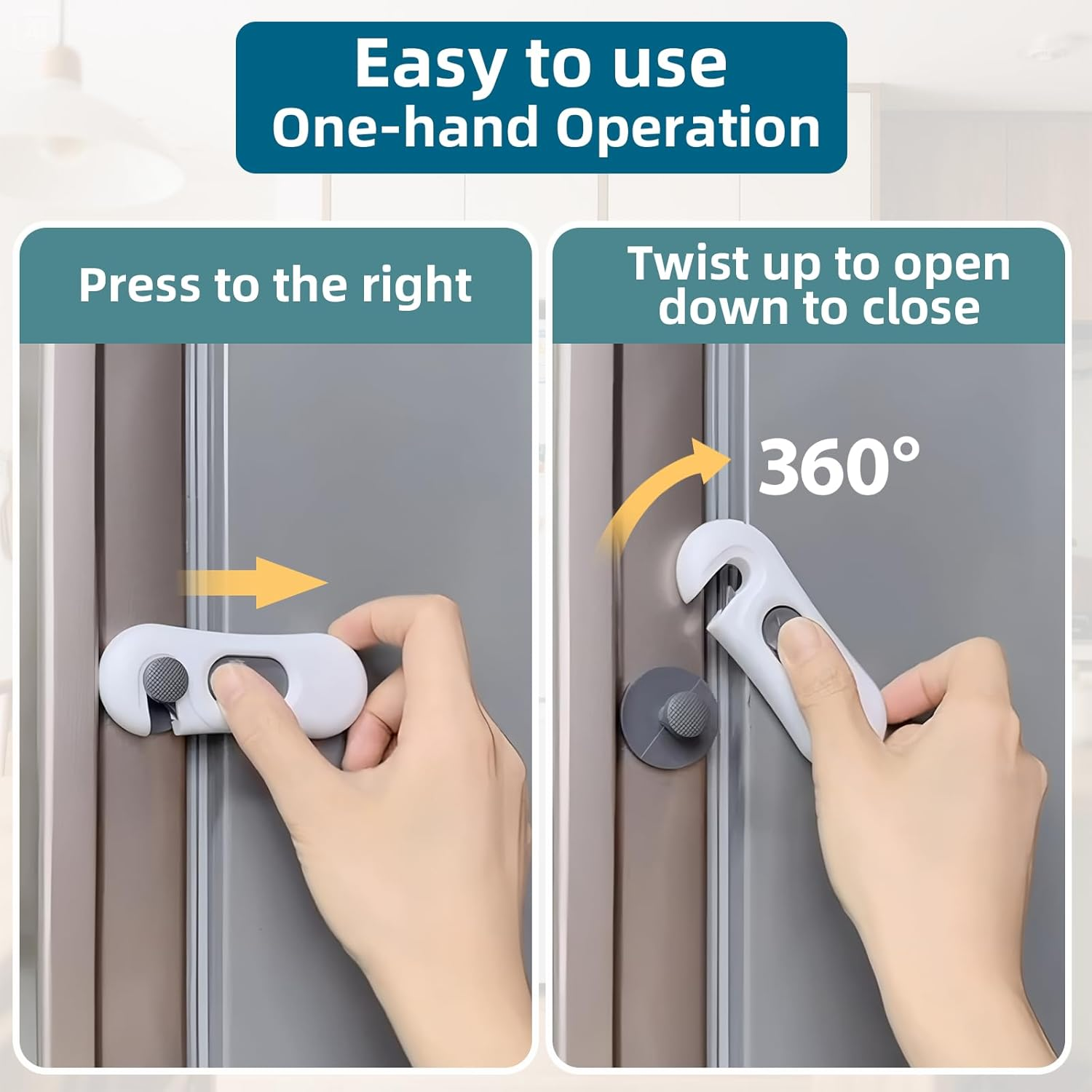 Gautio 5-Pack Child Safety Fridge Locks for Kid & Pet, Baby Proof Refrigerator Lock with 3M Adhesive, Toddler Freezer Lock for Cabinet, Drawer, Oven, RV Refrigerator, Closet, Doors, No Tools Needed & Easy Installation image number 5