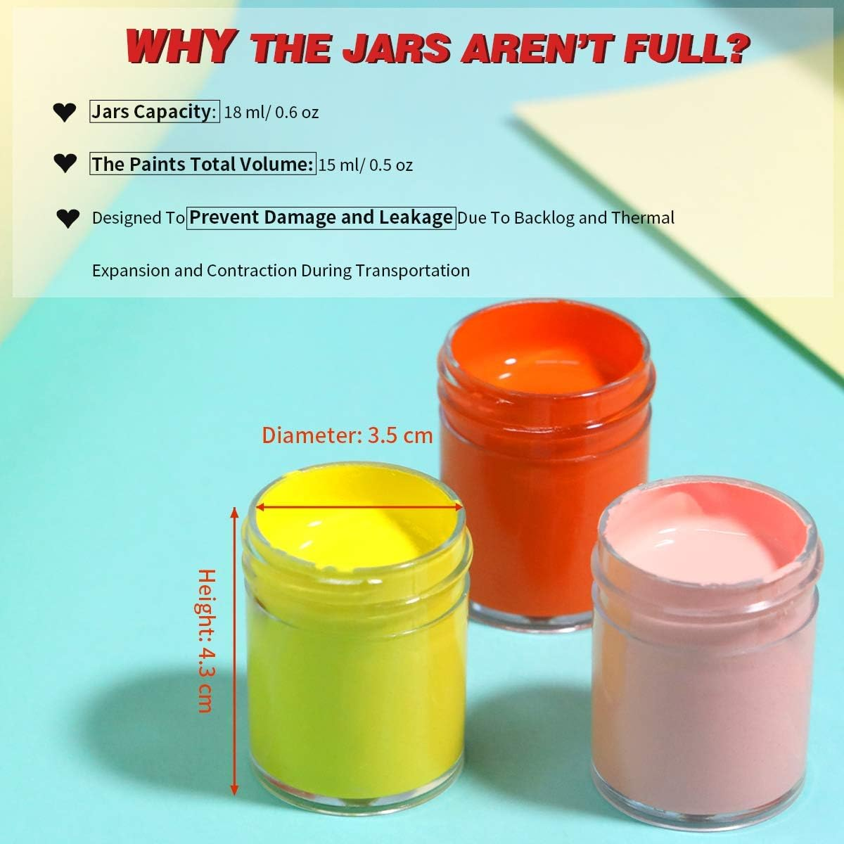 TBC the Best Crafts Creative Acrylic Paint Set, 24 Basics Colors with Bottles (15Ml/0.5Oz), Rich Pigments, Non Toxic for School, Arts and Crafts Projects image number 2