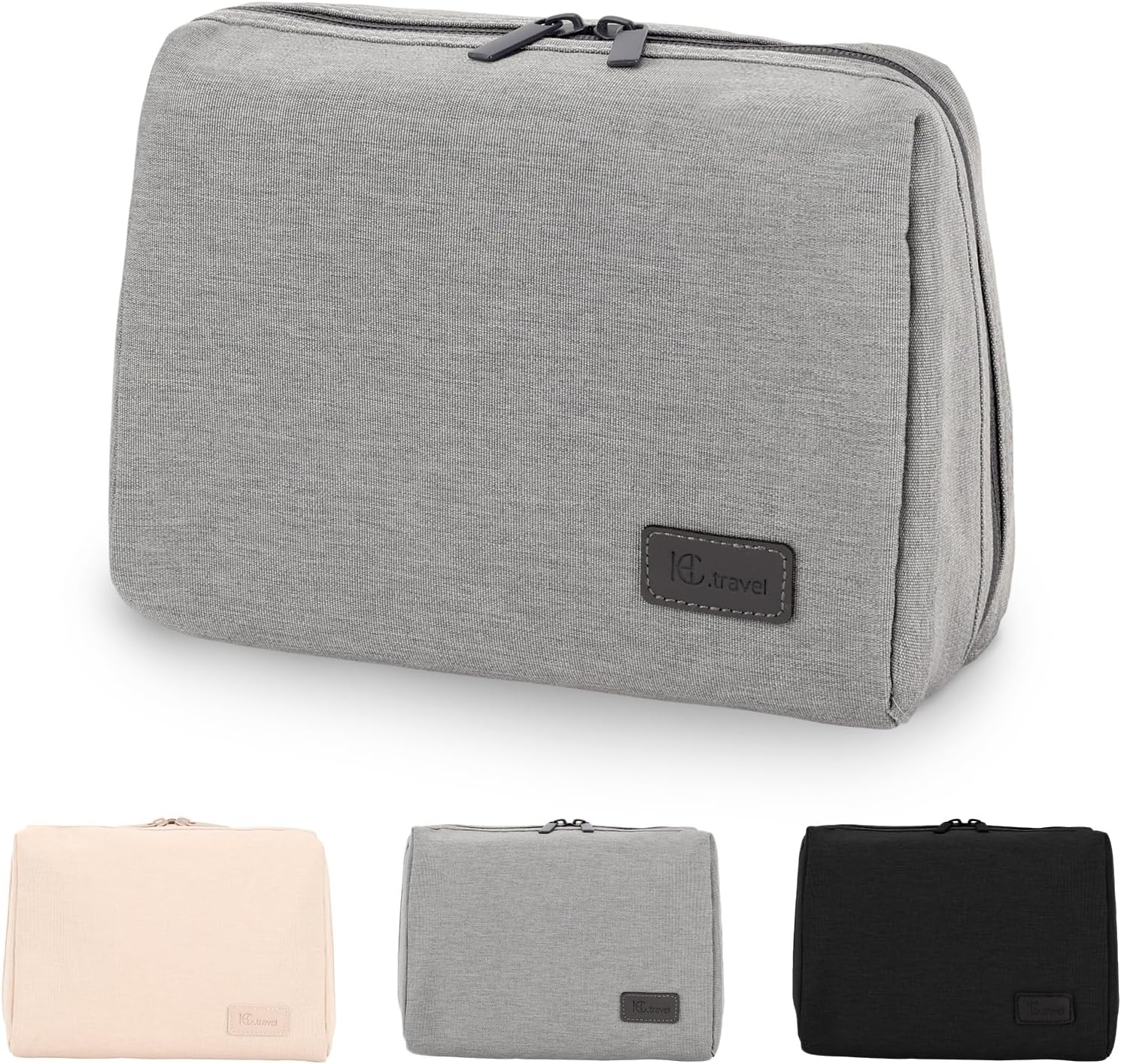 Supcomsta Make up Bag, Makeup Bags for Women, Travel Makeup Bag with RPET Recycled Fabric, Eco-Friendly Cosmetic Bag, Water-Resistant & Durable Travel Cosmetic Bag (Black)