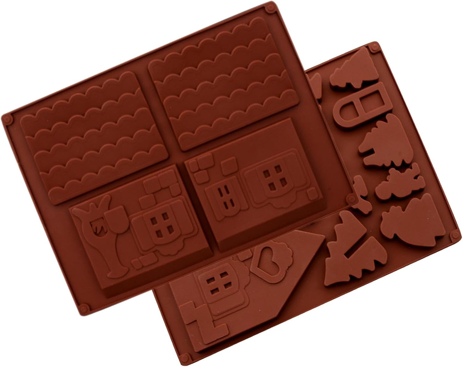 Gingerbread House Cake Mold - 2X Christmas Baking Silicone Molds - Food Grade Non-Stick Chocolate Mold for Candy, Desserts, Cake image number 5