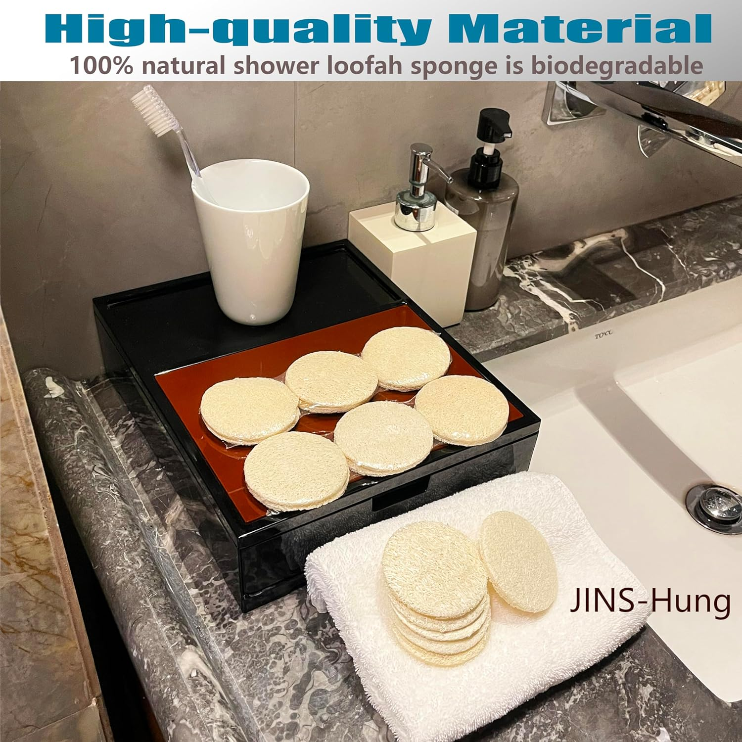 18Pack 100% Natural Exfoliating Loofah Face Pads Scrubber - Facial Brush Close Skin for Men and Women When Bath Spa and Shower image number 6