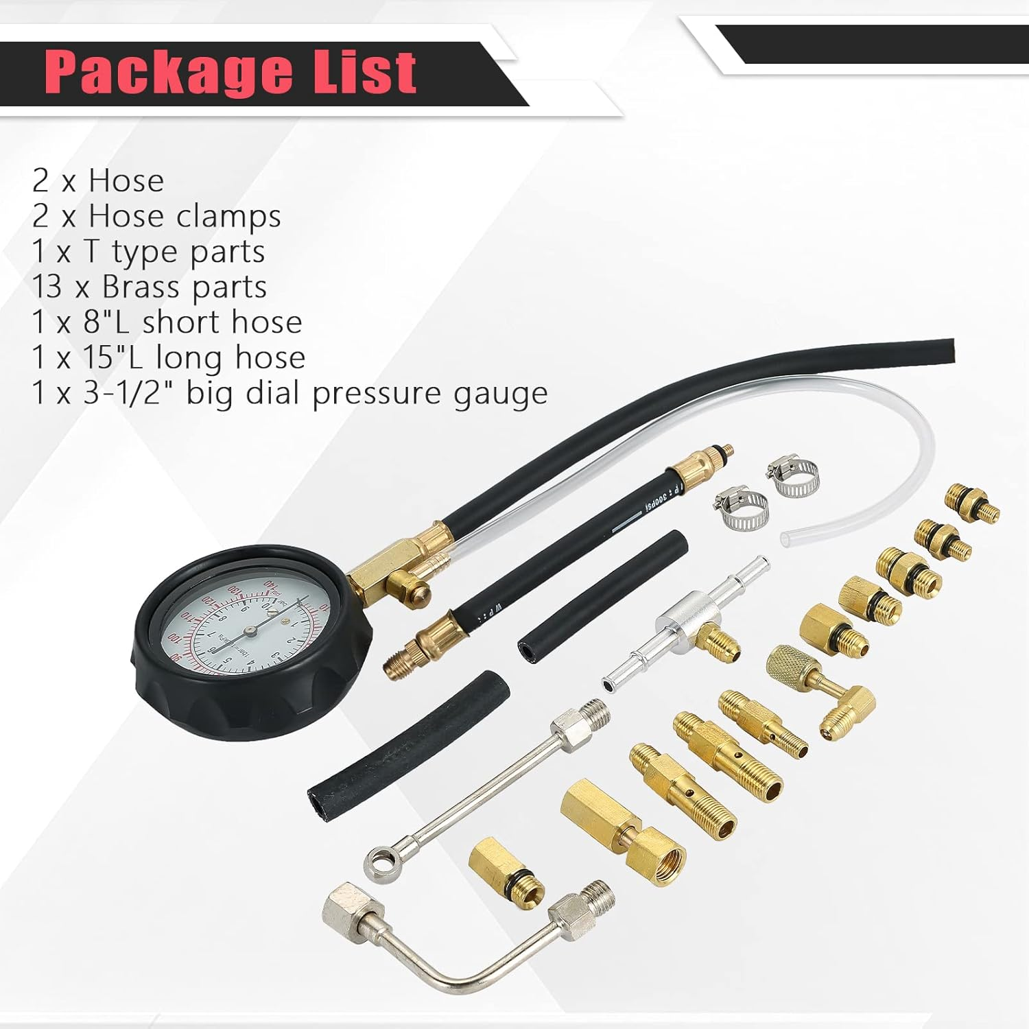 ATP 0-140 PSI Fuel Injection Pump Injector Tester Test Pressure Gauge Gasoline Cars image number 5