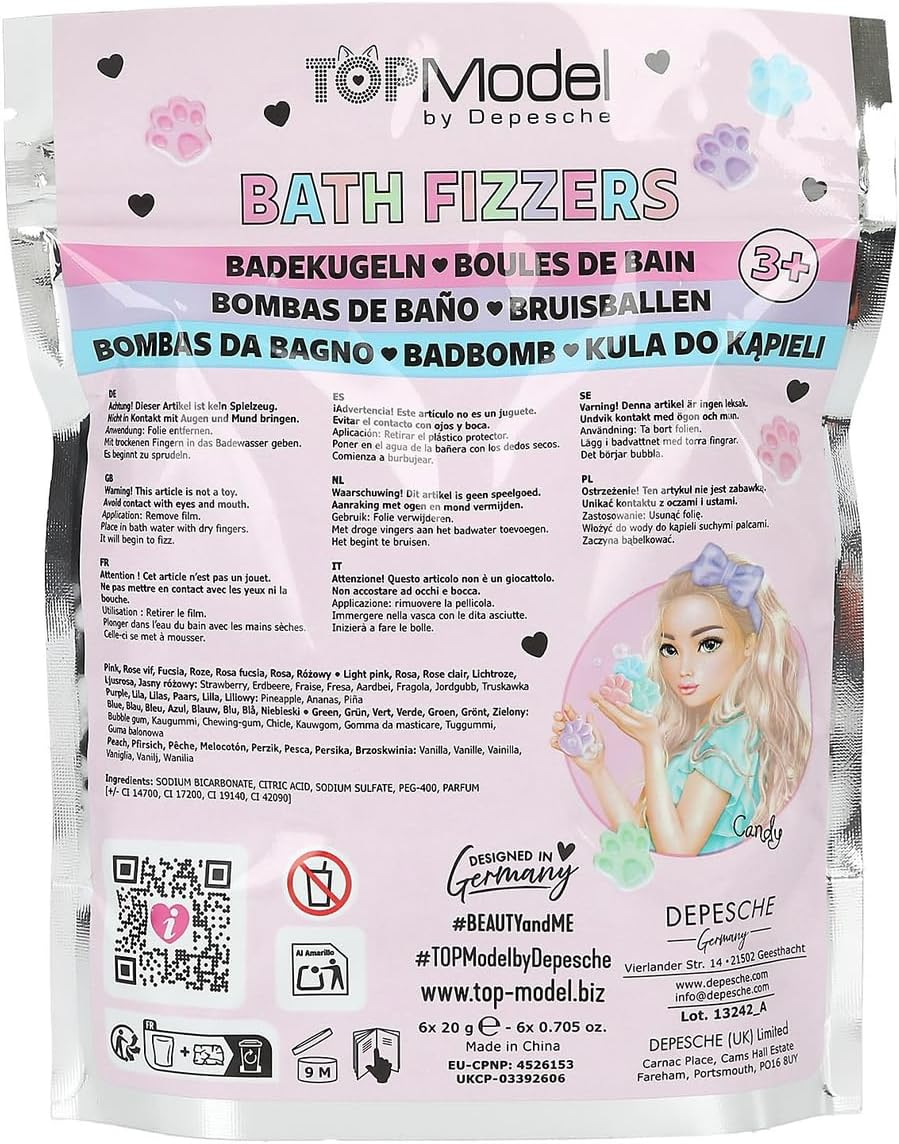 Topmodel 0413242 Bath Fizzer Paw Shape Bath Balls (6 Pieces) image number 2