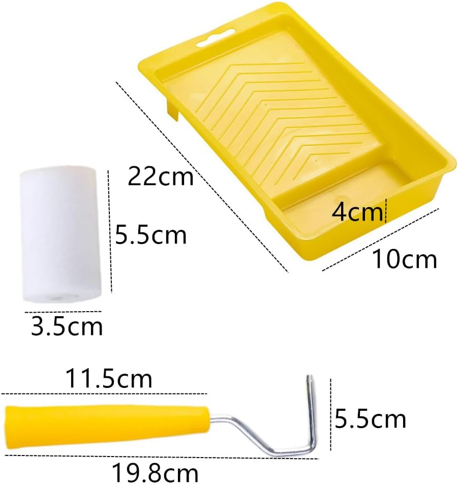 Foam Paint Roller Kit,Small Paint Roller Set,Mini Foam Paint Roller,Painting Decorating Kit,Small Paint Roller with Tray,Foam Paint Roller for Cabinets,Furniture,Stenciling,Art Crafts(8 Piece Set) image number 2