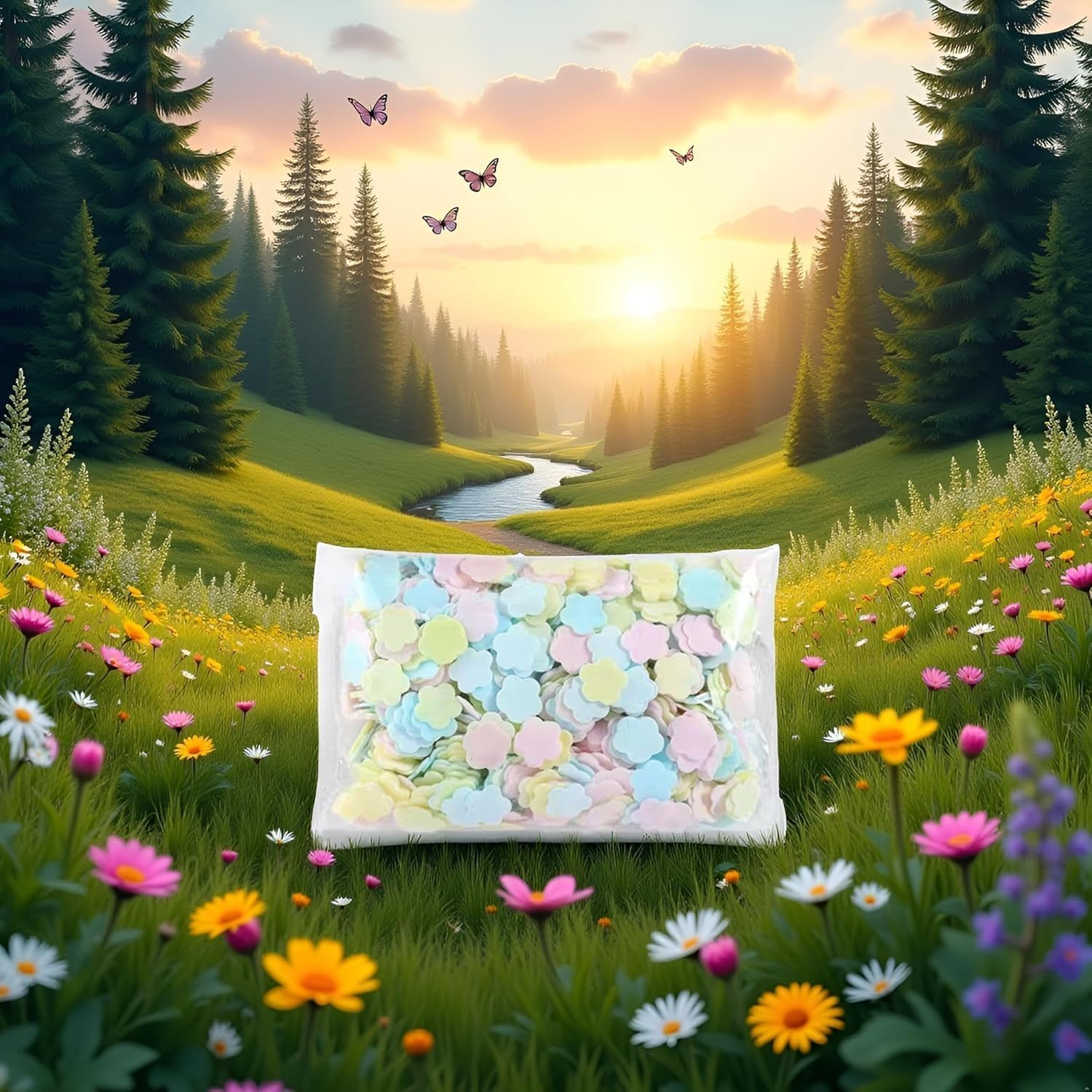 Calsgkspray 1000 Sheets Colorful Portable Disposable Paper Soap Portable Travel Hiking Washing Hand Bath Toiletry Paper Sheets Confetti Women Kids Soaps,Soap Sheet,Papers Sheet for Travel,Cleansers image number 4