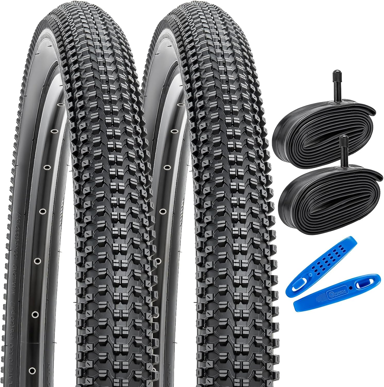 Yunscm 2 Pcs,26X2.35 Bike Tires,26X2.35 57-559 Bike Tyres + 26X2.125/2.40 Bike Inner Tube Schrader Valve 32Mm +Tire Lever,Mountain Bike Tire 26 2.35,MTB Tire 26 2.35,Y-051 image number 2