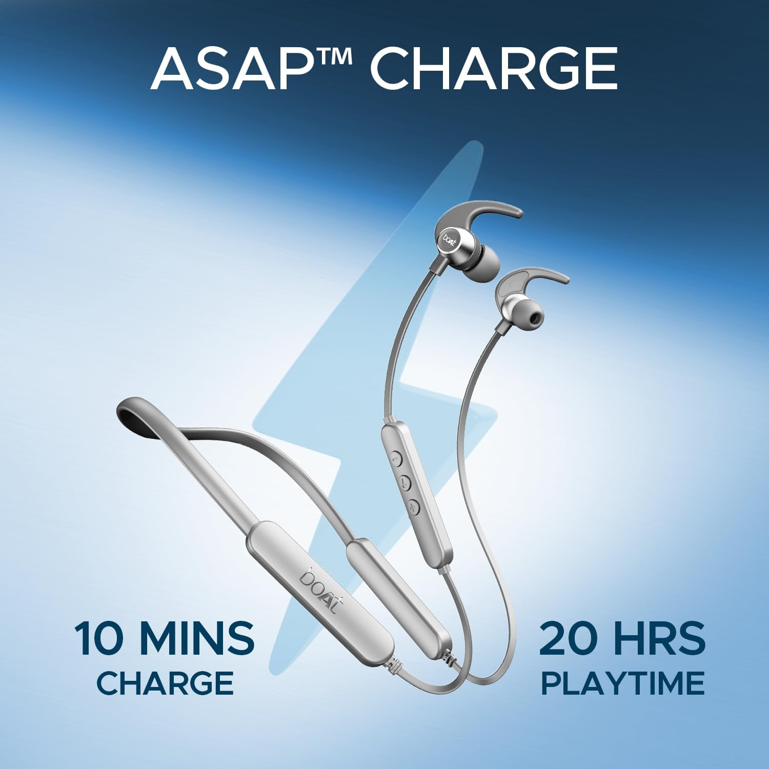 Boat Rockerz 255 Pro Plus, 60 Hour Battery, Fast Charge, IPX7, Dual Pairing, Low Latency, Magnetic Earbuds, In-Ear Bluetooth Neckband, Wireless with Microphone Earbuds (Cosmic Grey) image number 5