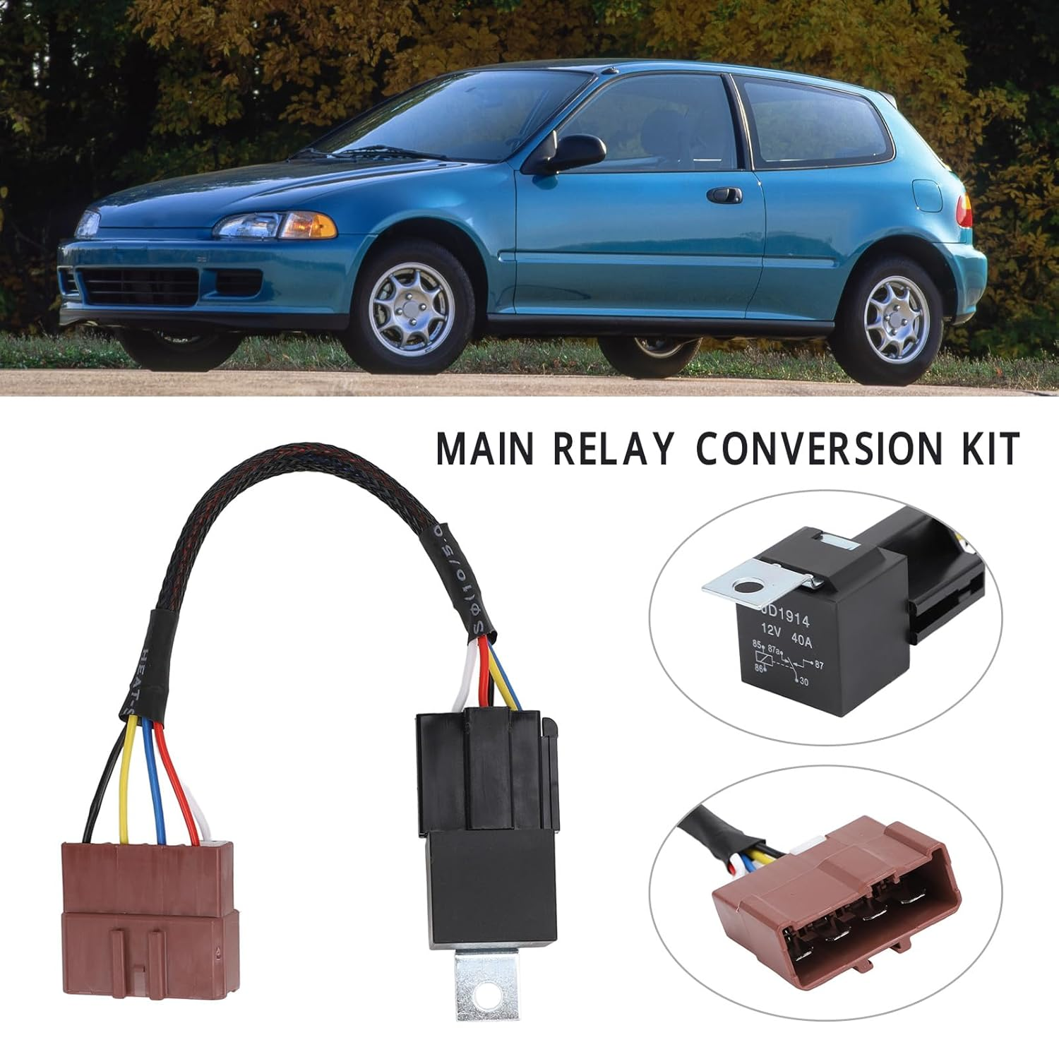Main Relay Conversion Kit, 12V Premium OEM Main Relay Conversion Kit for Civic 1992-2001 image number 1