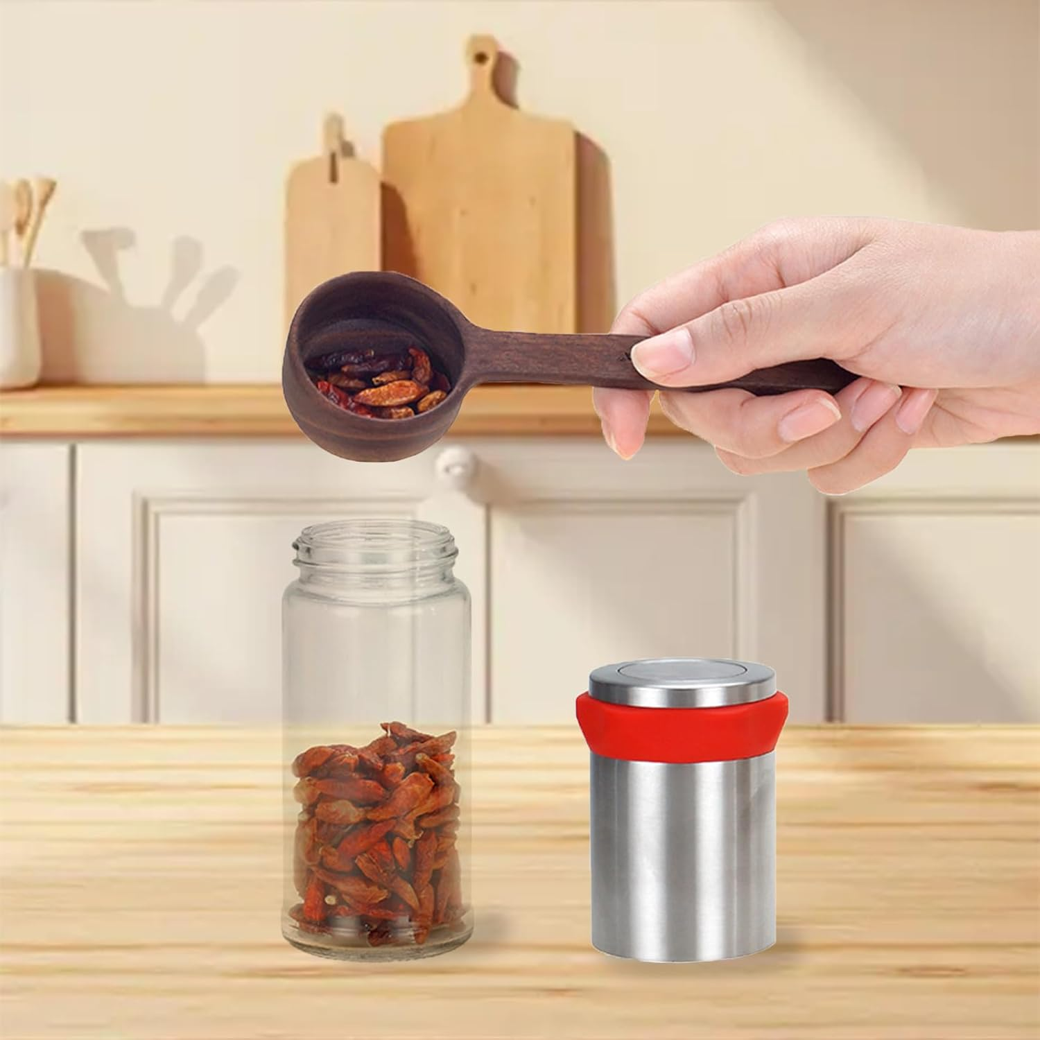 Chilli Grinder Mill, Smavles 170ML Chili Mill Stainless Steel & Glass,Chilli Cutter for Dry Chillies image number 1
