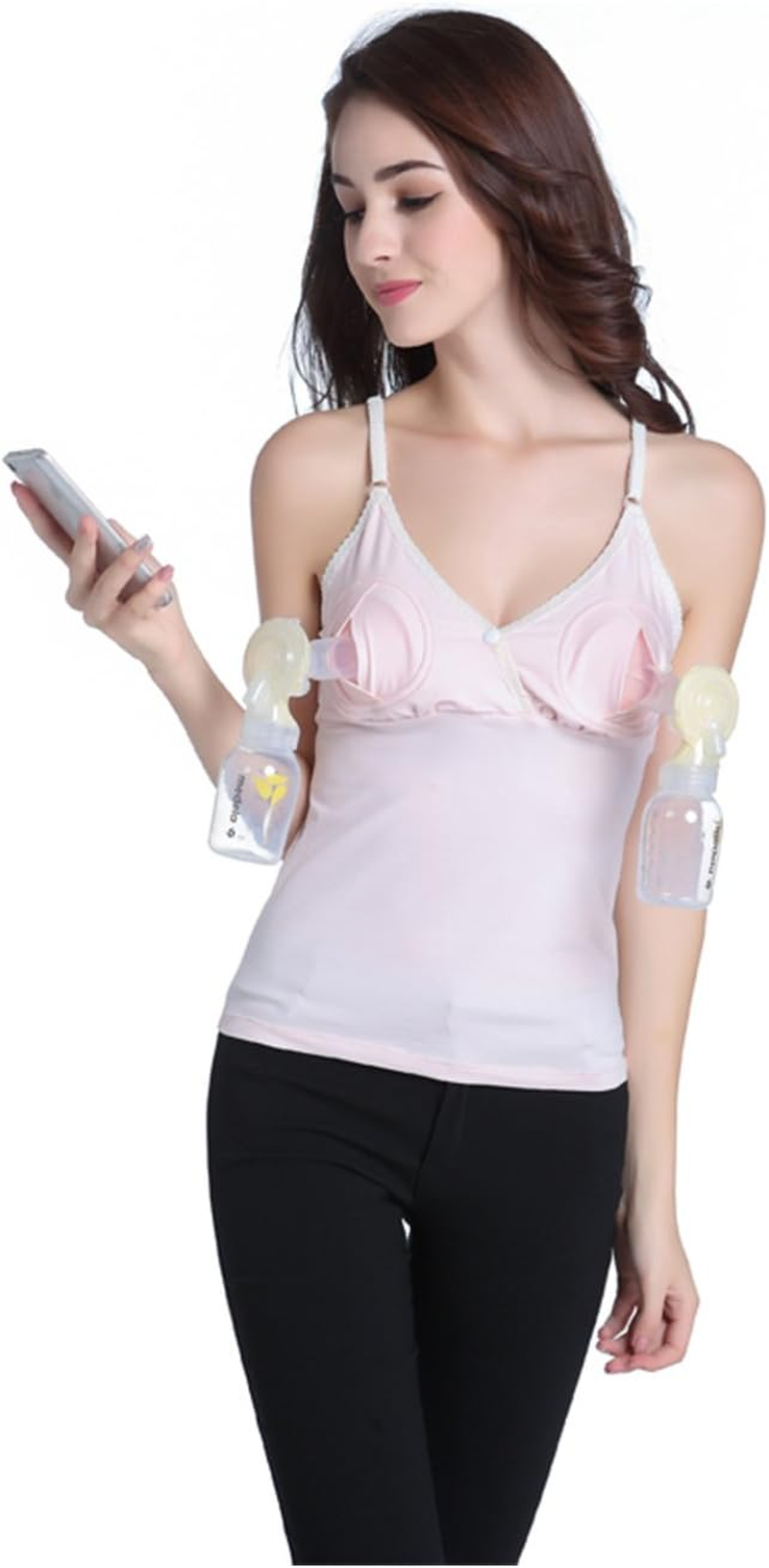 Jueshanzj Womens Maternity Vest Tank Top Handsfree Breast Pump Nursing Bra