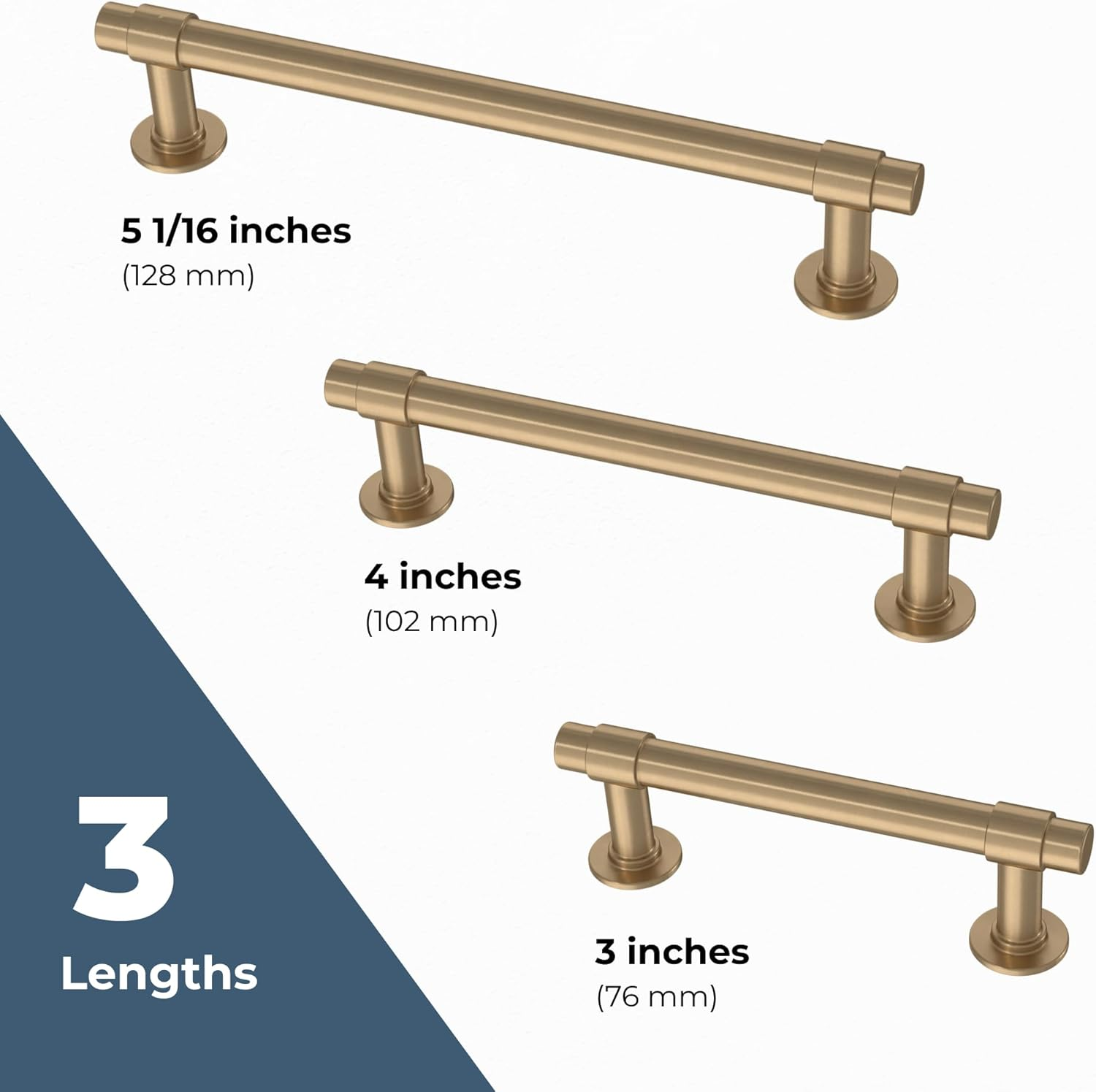 Franklin Brass Francisco (10-Pack) Cabinet Handles 5-1/16" Hole to Hole Champagne Bronze Kitchen Cabinet Pulls Drawer Handles Cabinet Hardware Dresser Gold Drawer Pulls P29618Z-CZ-B