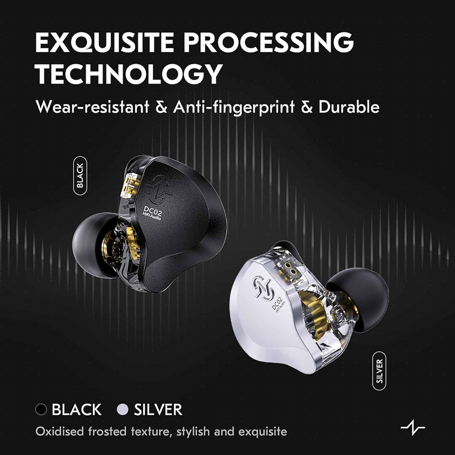 CCZ Solo Hifi In-Ear Monitors Earbuds 10Mm Dual Dynamic Driver IEM Earbuds Wired Earbuds Gaming Earbuds with OFC Cable for Singer and Musician (Black, with Microphone) image number 1