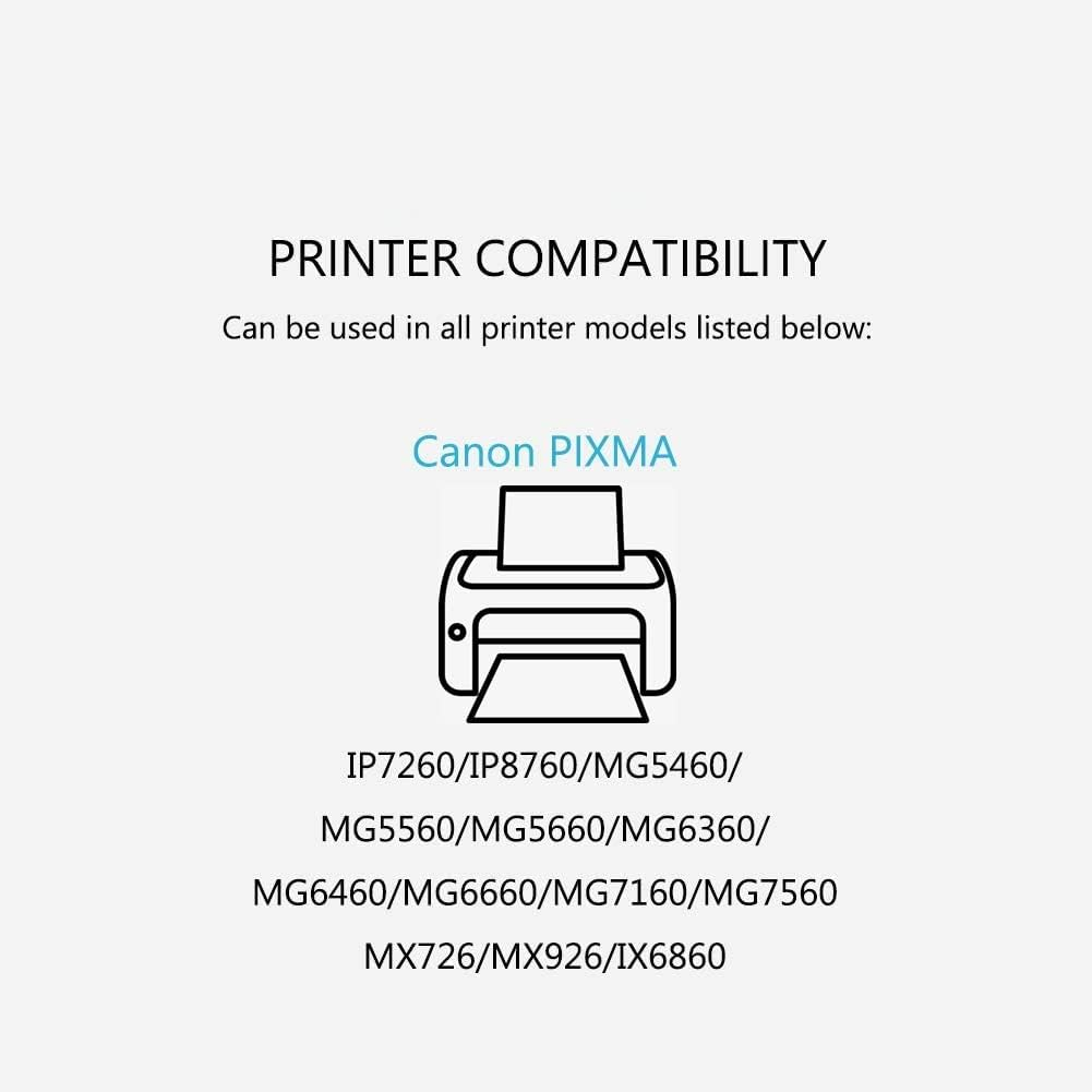 10 Pack PGI-650XL CLI-651XL PGI650XL CLI651XL Ink Compatible with Canon IP8760 MG6360 MG7160 MG7560(2BK,2PBK,2C,2M,2Y) image number 2