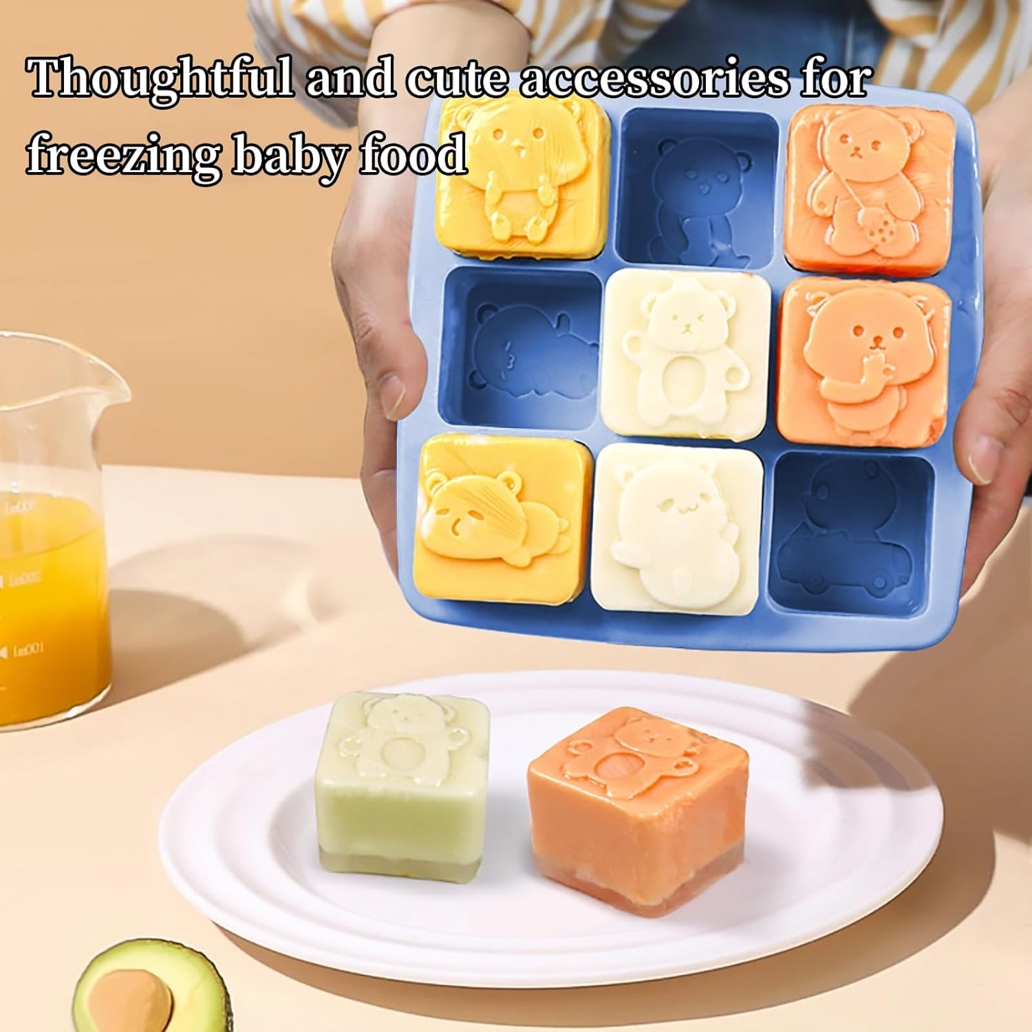 Baby Food Maker Mini Cute and Small Food Processor Puree Blender Grinder Chopper with 2 Glass Bowls(0.6L+0.3L) 8 Blades Electric (Without Battery) -2 Bowls image number 4