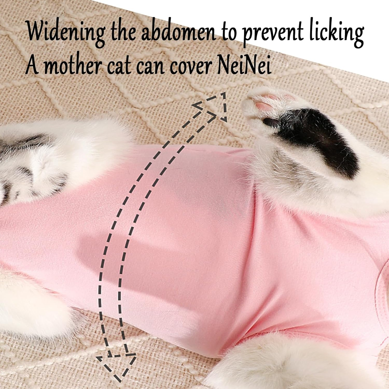 XUTONG 2PCS Cat Surgery Recovery Suit, Cat Onesie for Post-Surgery, Size S, Pink image number 2
