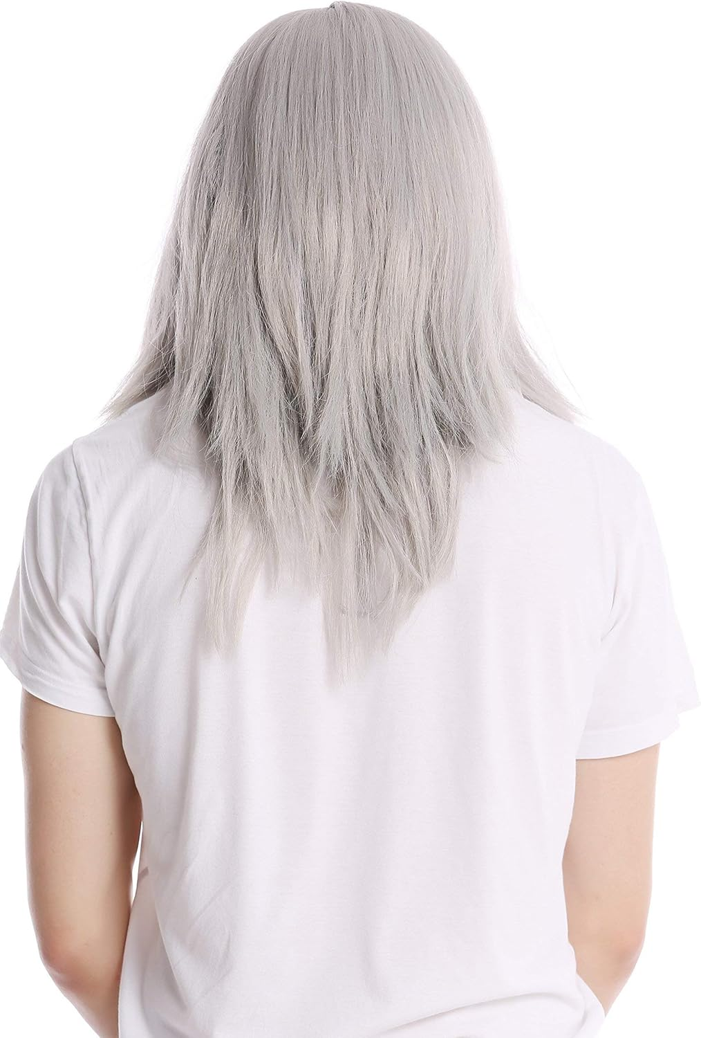 WIG ME up - PW0210-ZA68E Wig & Beard Halloween Carnival Long Straight Grey Wizard Servant Ruprecht Prophet Old Biker image number 2