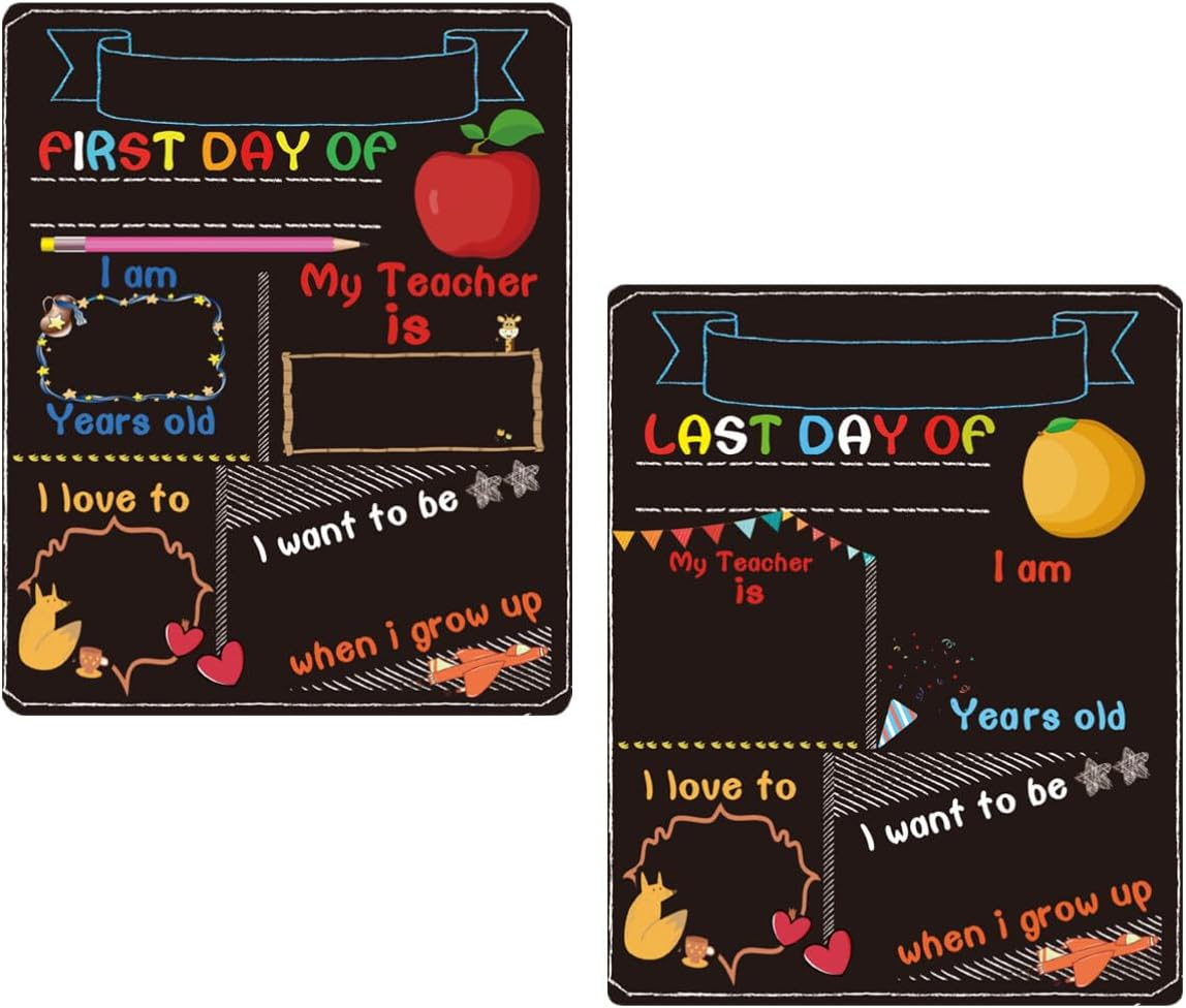 STOBOK Kid School Message Board 1St Day of Kindergarten Personalized First Day Board First Day of School Chalkboard of School School Board Sign Erasable Props Bamboo Student, 25X20Cm, Black image number 4