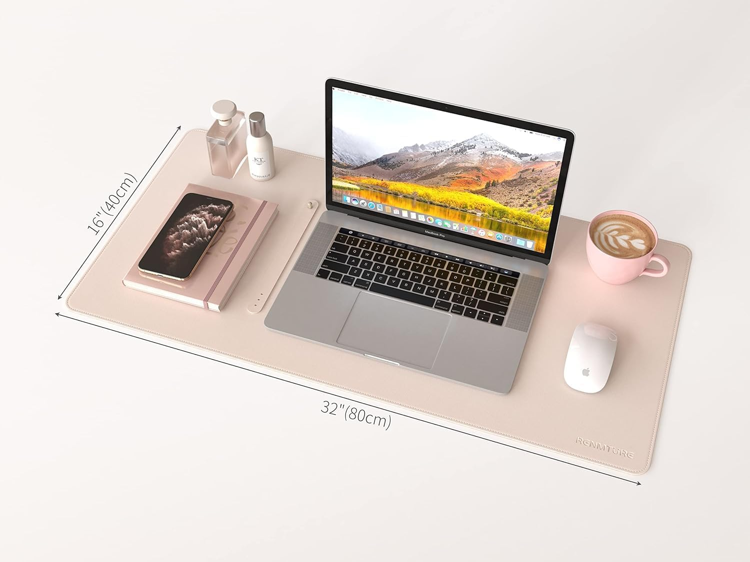 RENMTURE Dual-Sided Desk Pad, Natural Cork & PU Leather Large Mouse Mats for Office and Home Work, Desk Protector Non-Slip, Waterproof, Easy Clean (Beige, 32"X16") image number 1