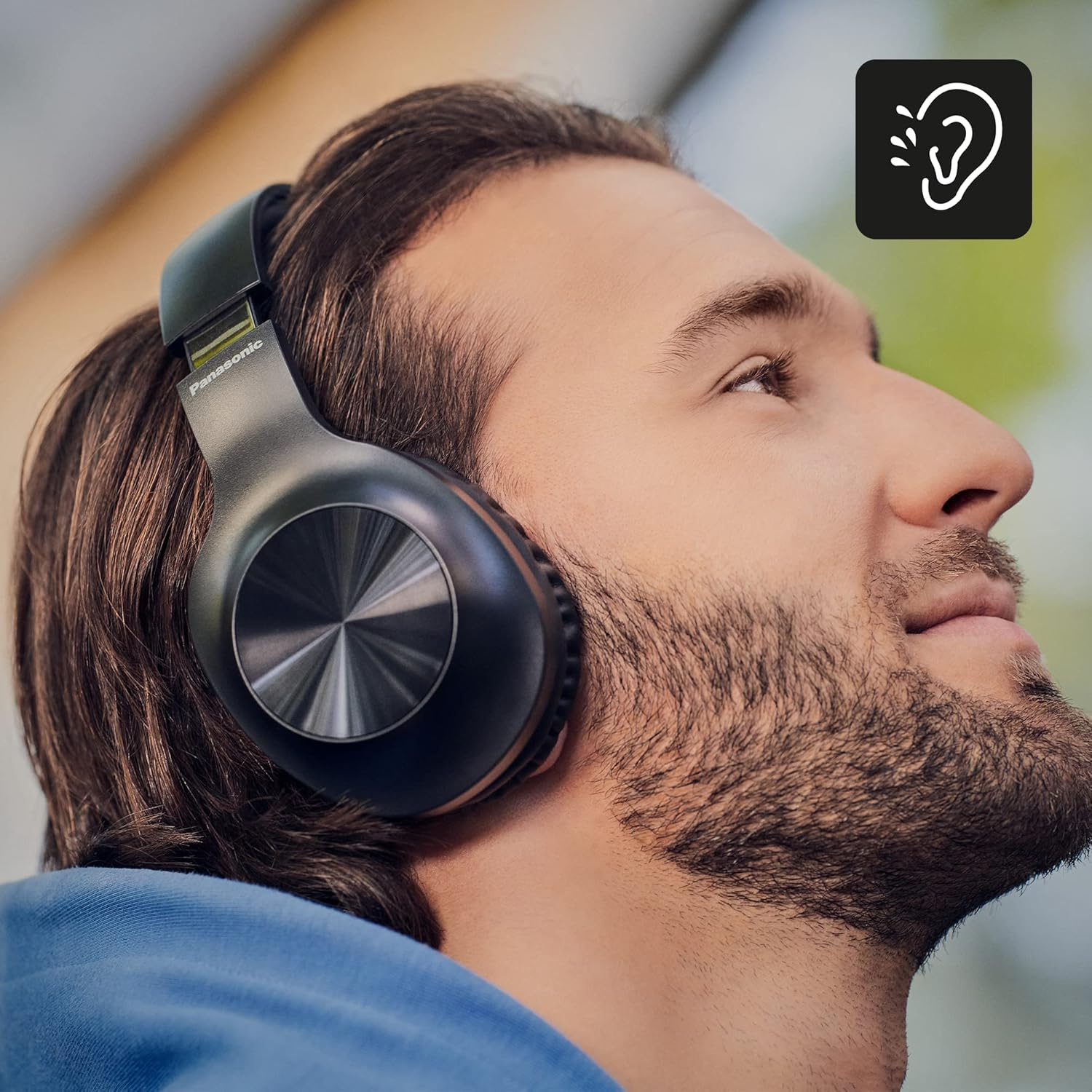 Panasonic RB-HX220BDEK Wireless Earphones, over Ear Headphones with Ergonomic Fit, Extra Bass, up to 23 Hours Playtime, Fast & Easy Connection and Folding Design, Black - Black image number 5