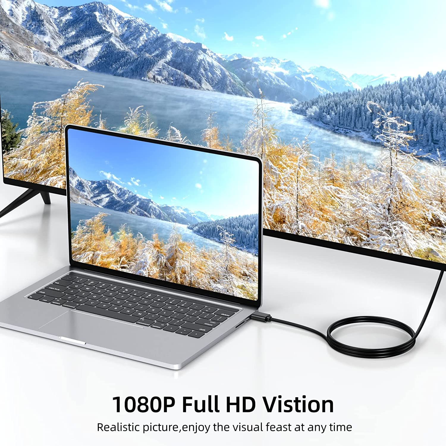 HDMI to VGA Cable 6 Feet, 1.8M HDMI to VGA (Male to Male) 1080P HD Video Cord Compatible for Computer, Desktop, Laptop, PC, Monitor, Projector, HDTV and More image number 5