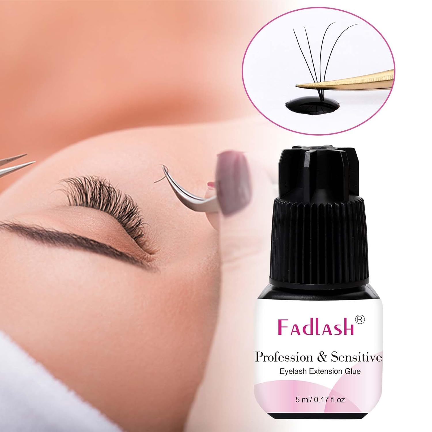 FADLASH Eyelash Extension Glue 5Ml 1S Dry Time 8 Weeks Retention Extra Strong Lash Extension Glue Waterproof Eyelash Bond Professional Use Only image number 5