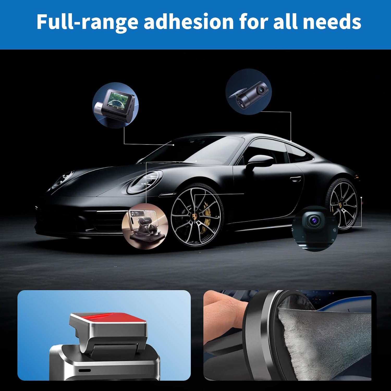 10 Pcs Heavy Duty Dash Cam Mounting Tape - Ultra Heat Resistant Double-Sided Adhesive Pads for Windshield, Dashboard, GPS & Camera Holders | 60% Stronger than Foam Tapes, Weatherproof & Customizable image number 2