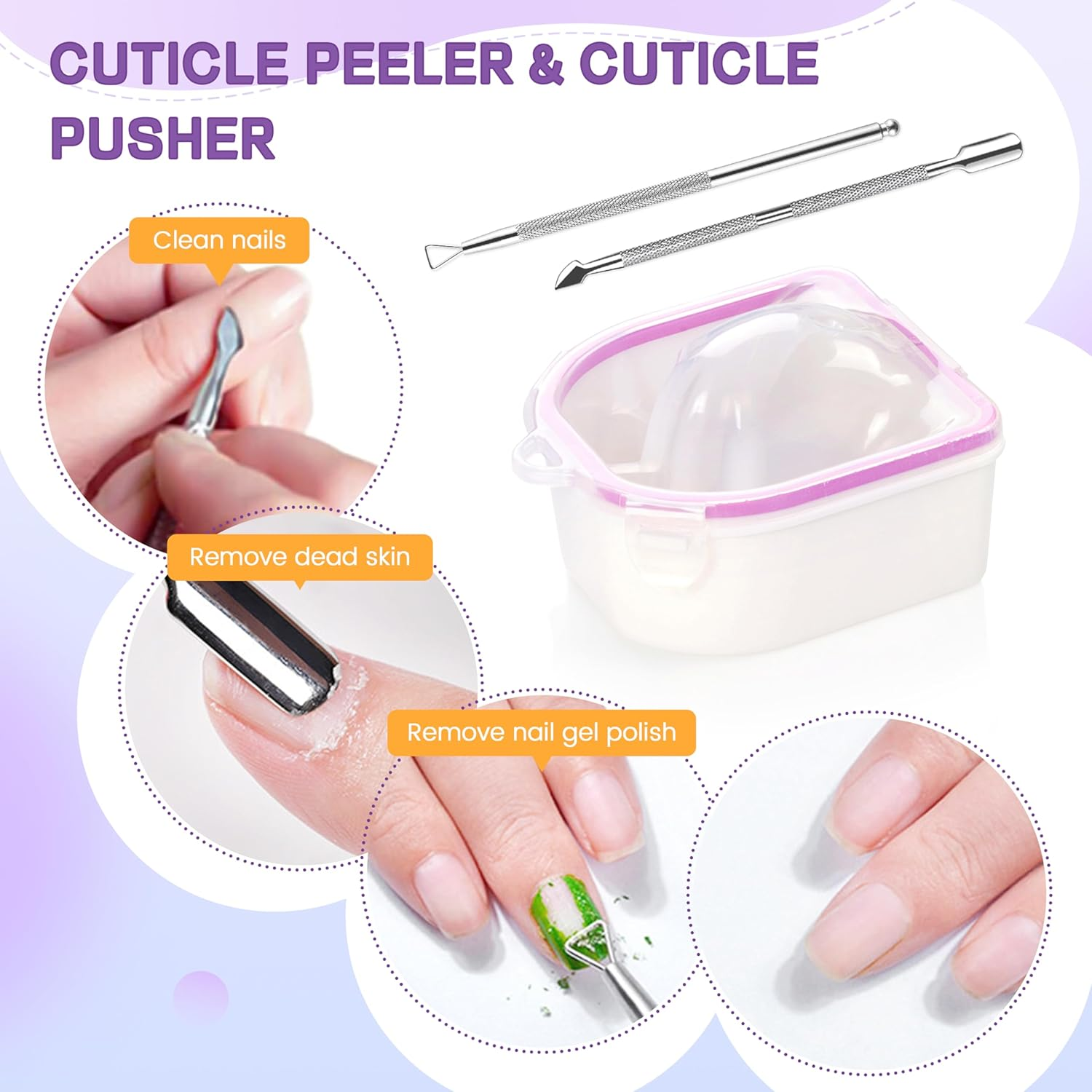 Nail Soaking Bowl (Nail Soaking Bowl 2PCS & Cuticle Pusher Set) image number 3