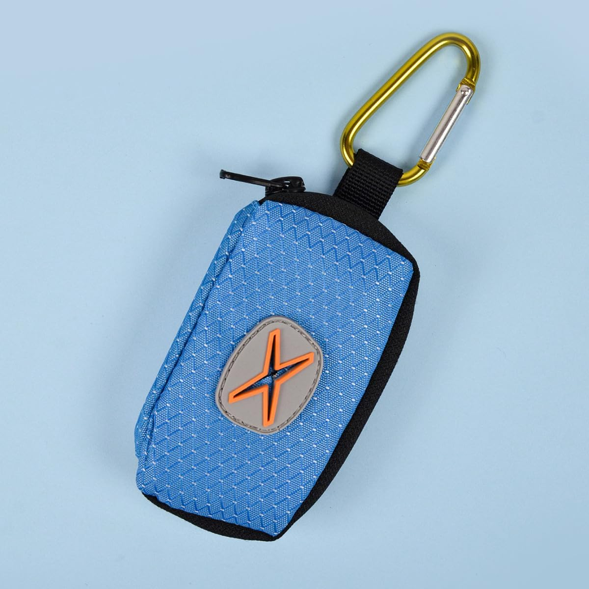 Fokmuaex Dog Poop Bag Dispenser with Zipper Pouch, Leash Attachment Waste Bag Holder, Portable Poop Bag Carrier for Dog Walking, Hiking & Travel (1 Pack) (Blue) image number 3